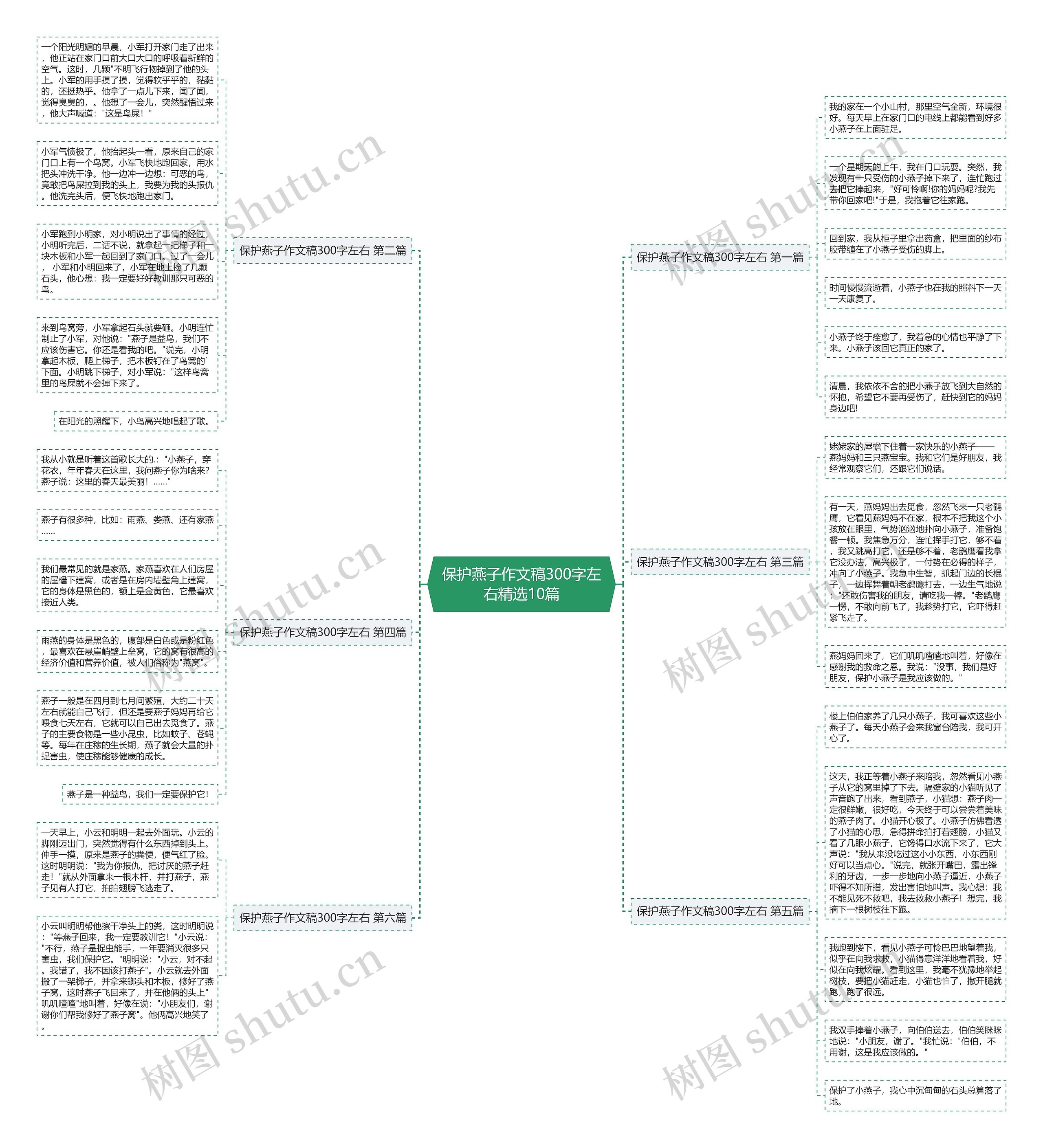 保护燕子作文稿300字左右精选10篇思维导图