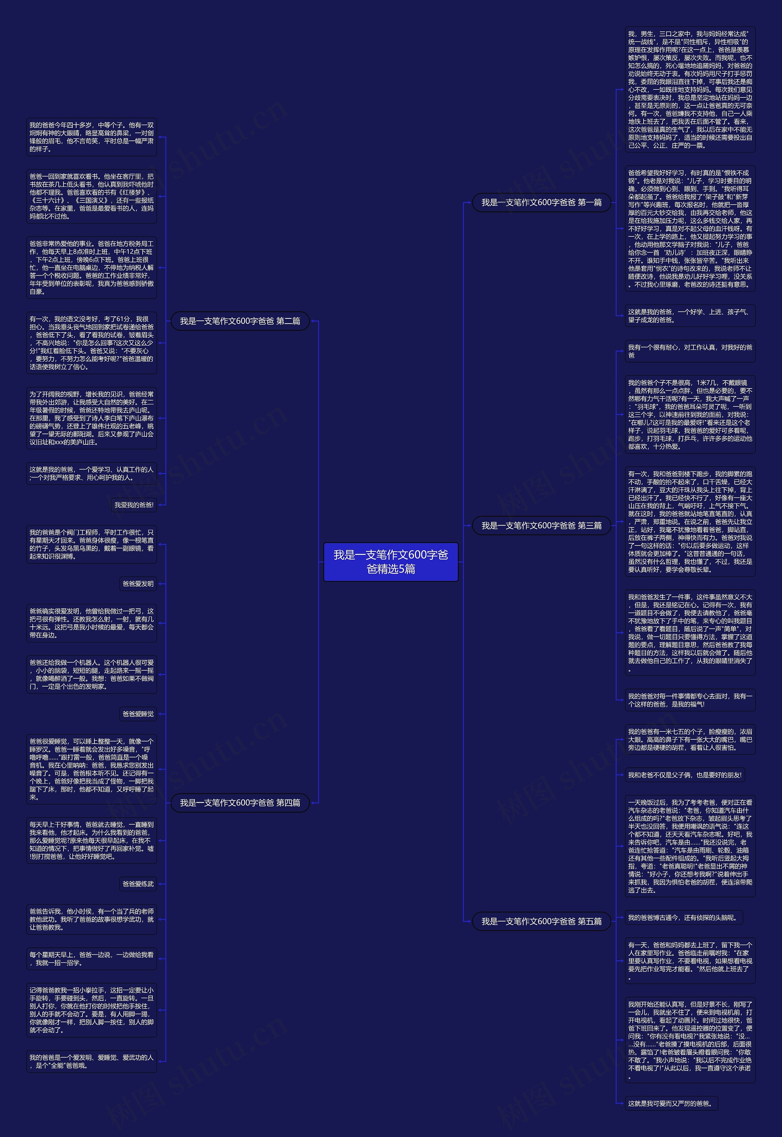 我是一支笔作文600字爸爸精选5篇思维导图