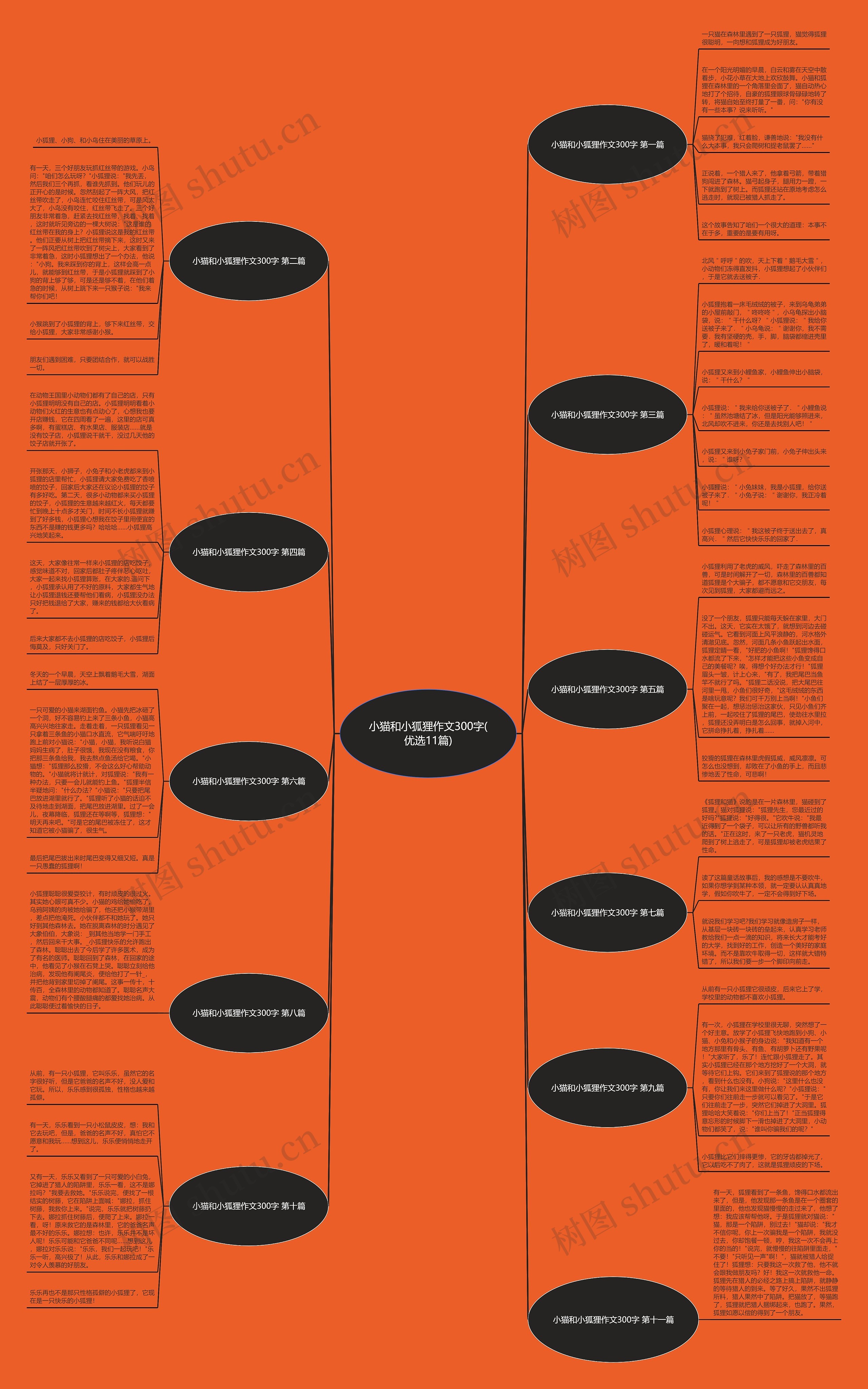 小猫和小狐狸作文300字(优选11篇)思维导图