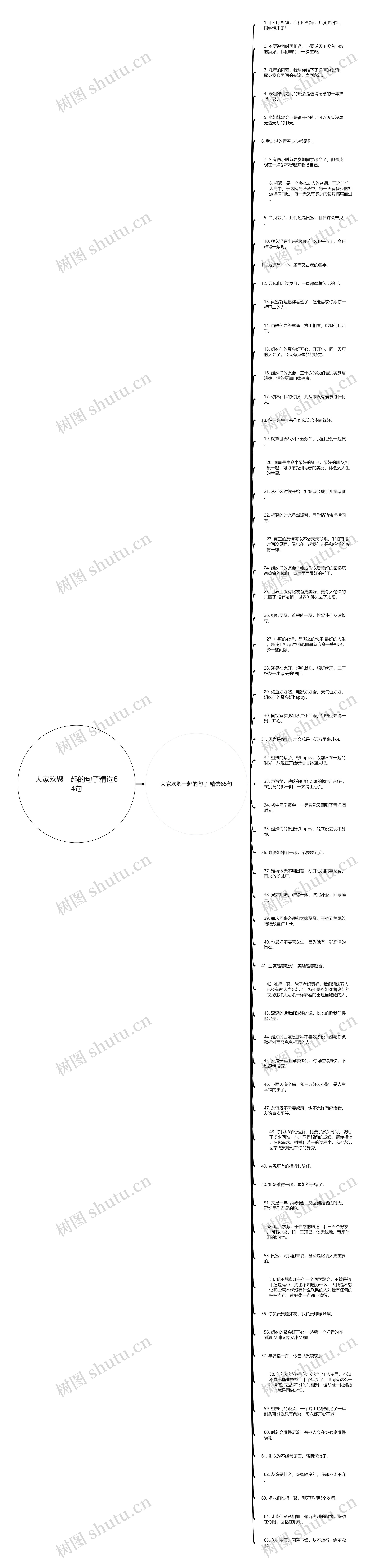 大家欢聚一起的句子精选64句思维导图