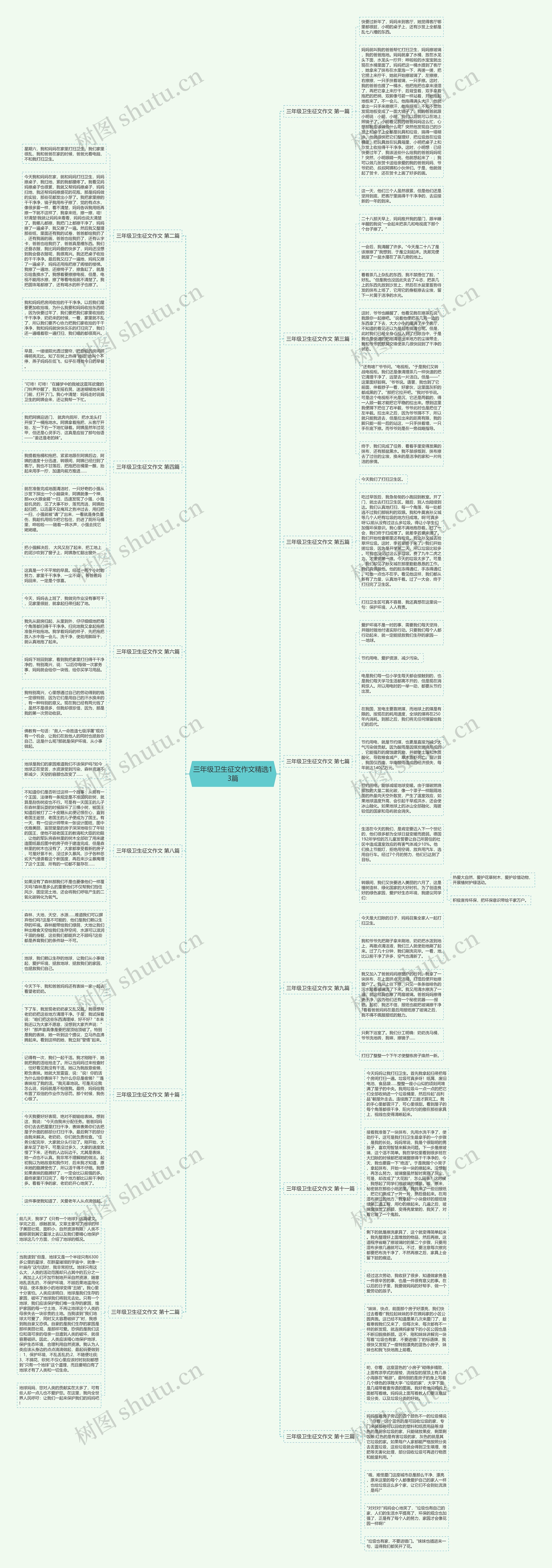 三年级卫生征文作文精选13篇思维导图