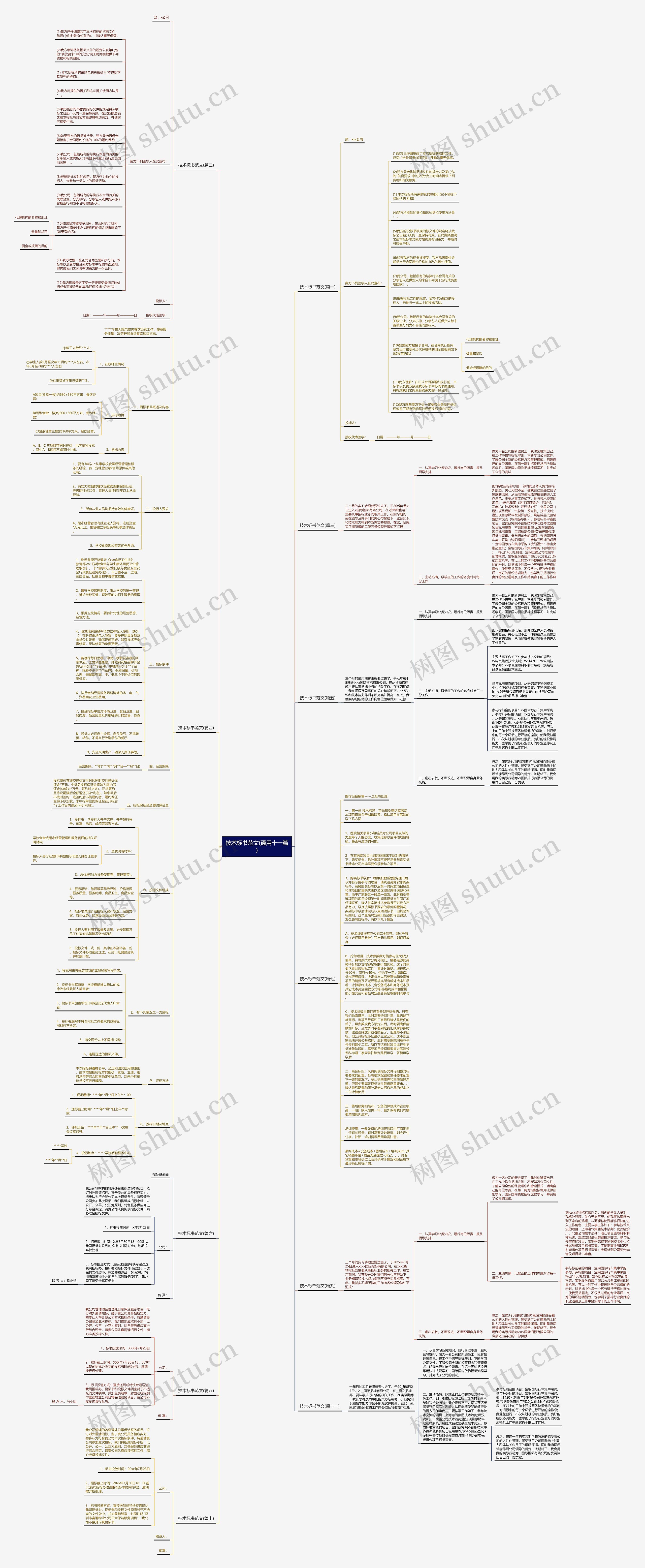 技术标书范文(通用十一篇)思维导图