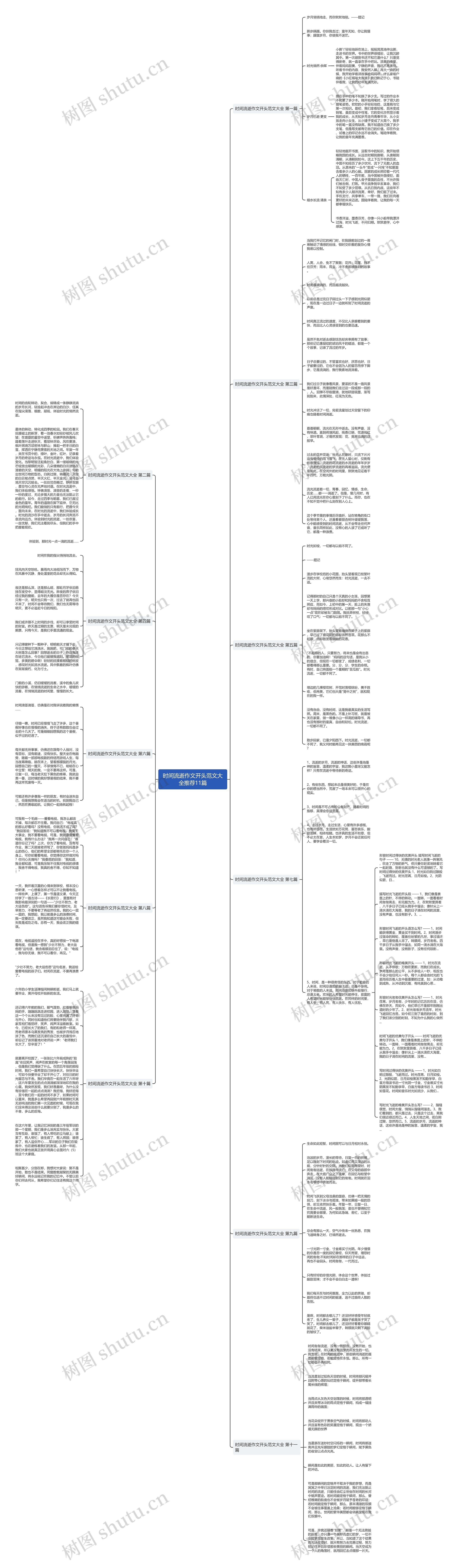 时间流逝作文开头范文大全推荐11篇思维导图
