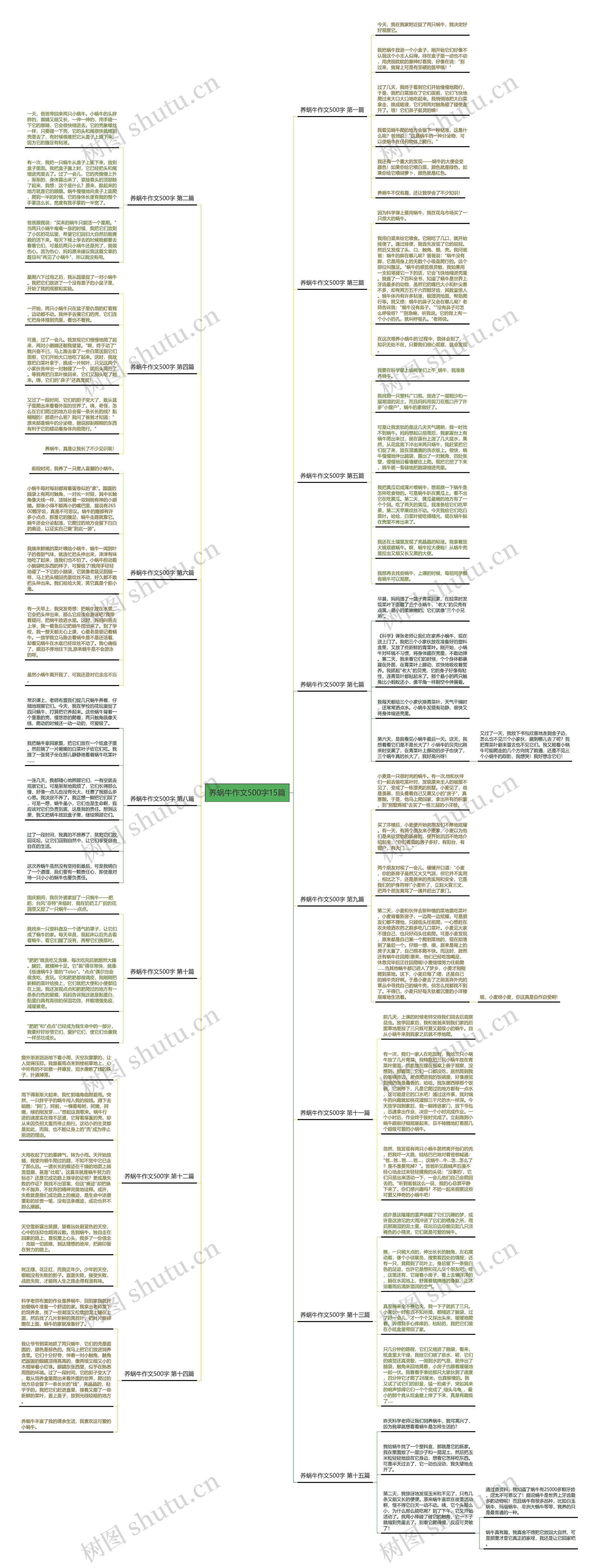养蜗牛作文500字15篇思维导图