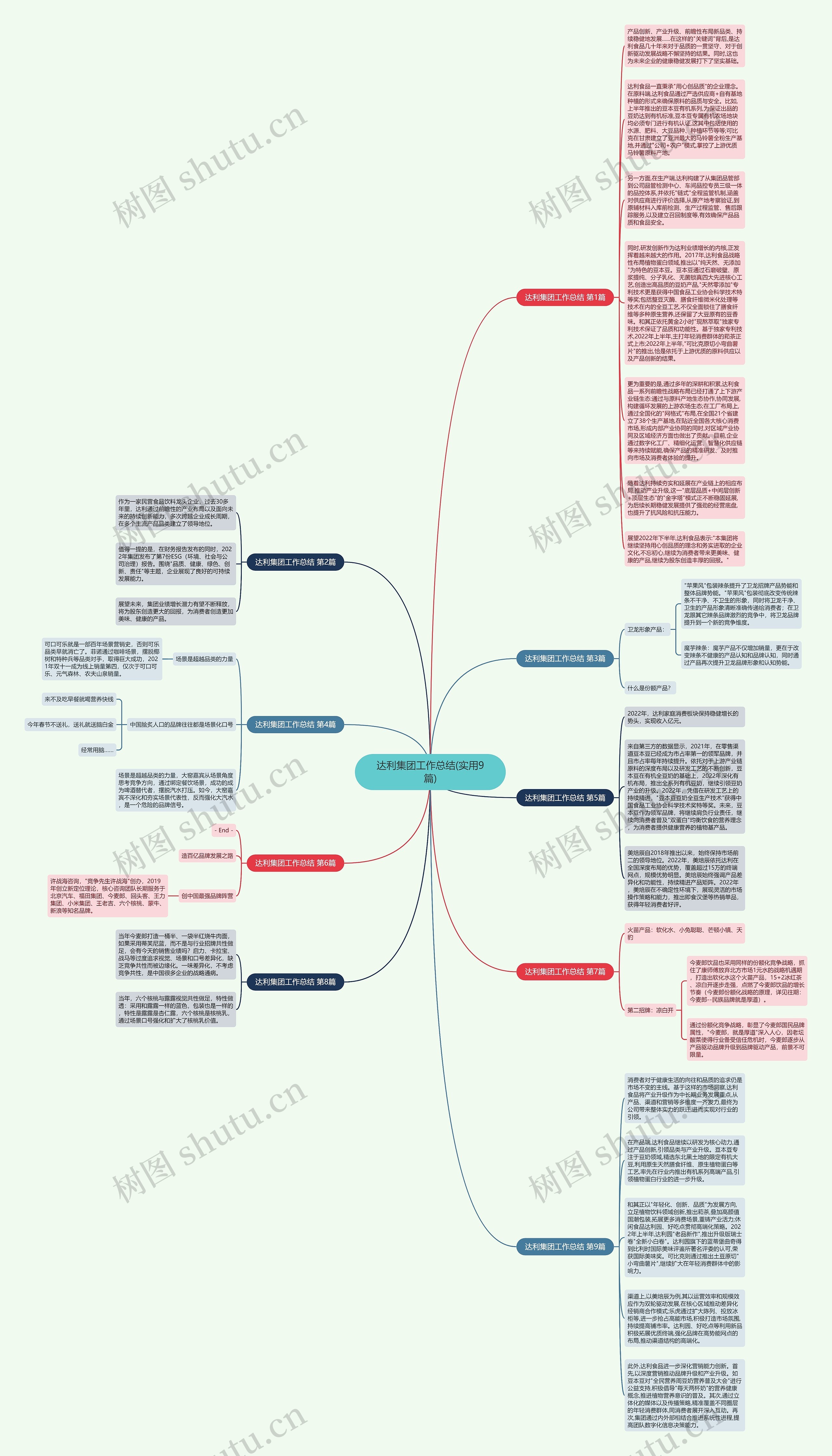 达利集团工作总结(实用9篇)思维导图