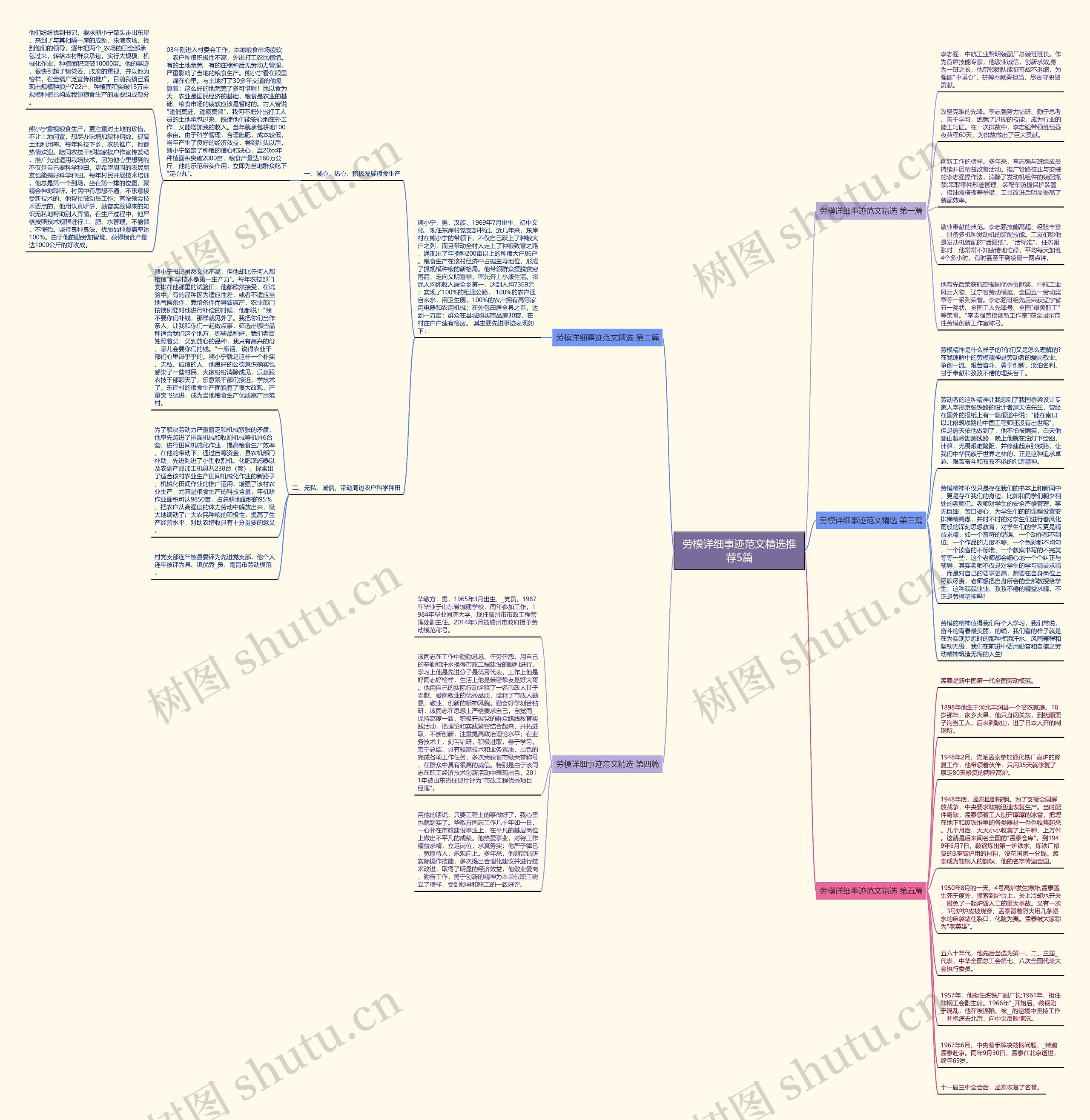 劳模详细事迹范文精选推荐5篇思维导图