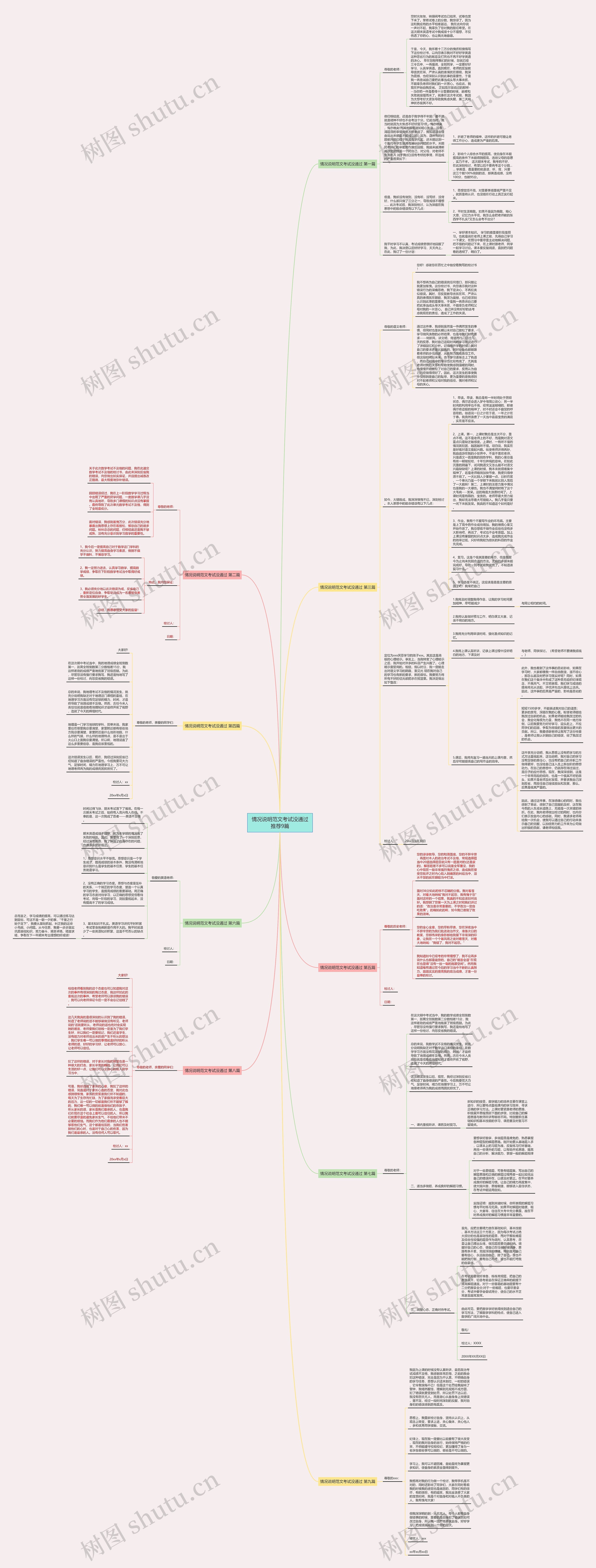 情况说明范文考试没通过推荐9篇思维导图