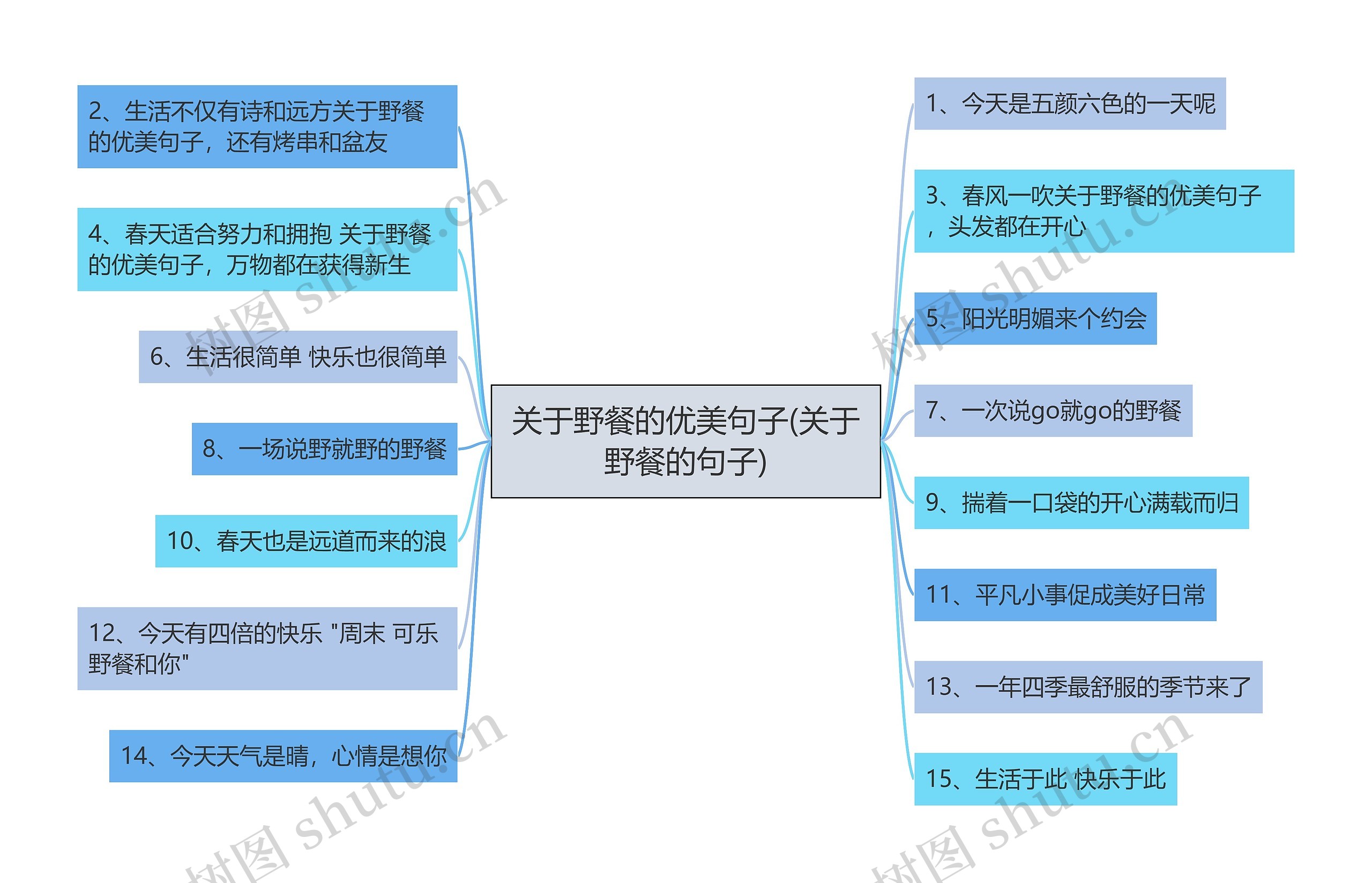 关于野餐的优美句子(关于野餐的句子)思维导图