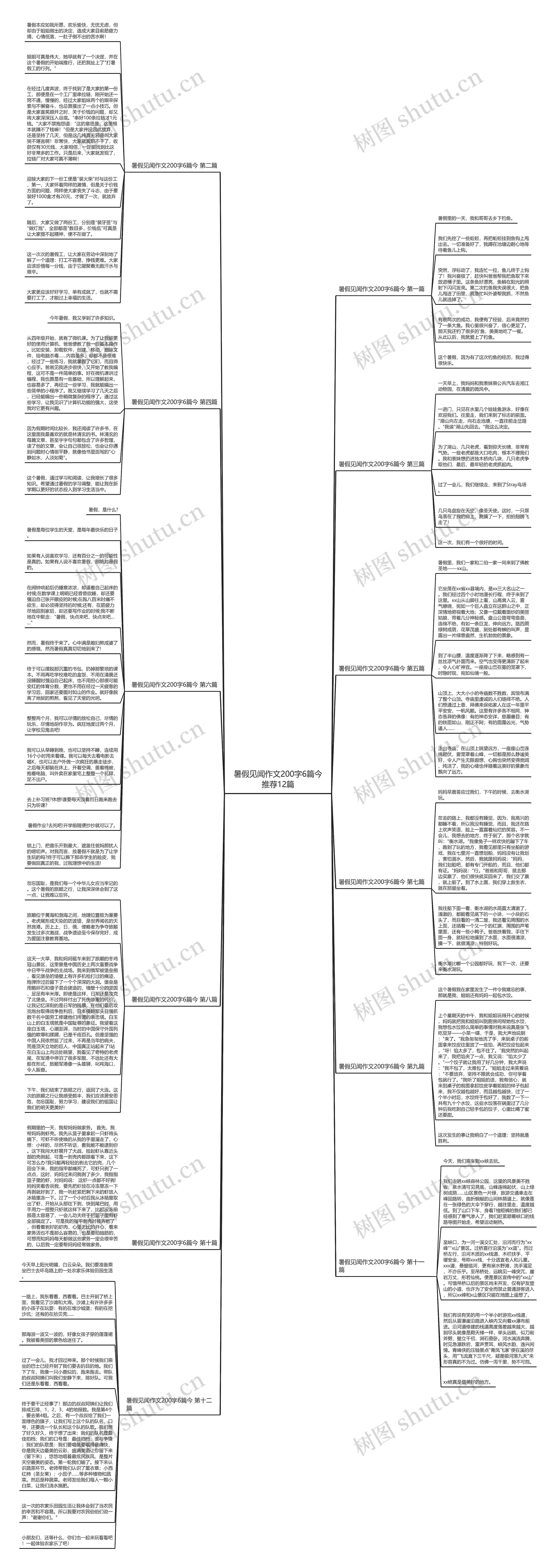 暑假见闻作文200字6篇今推荐12篇思维导图