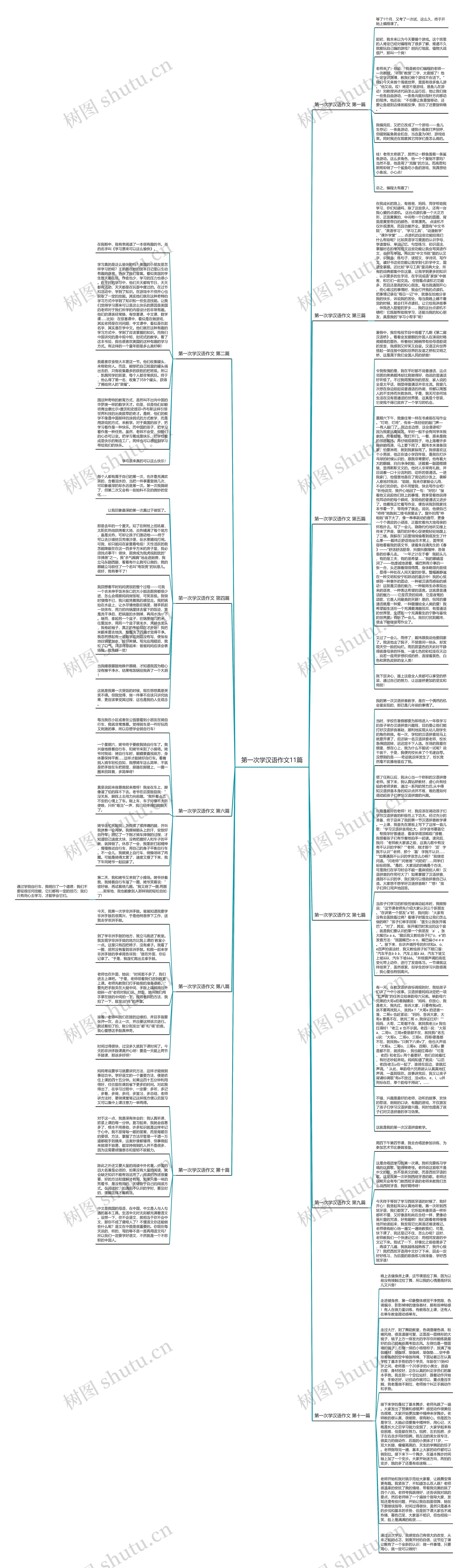 第一次学汉语作文11篇思维导图