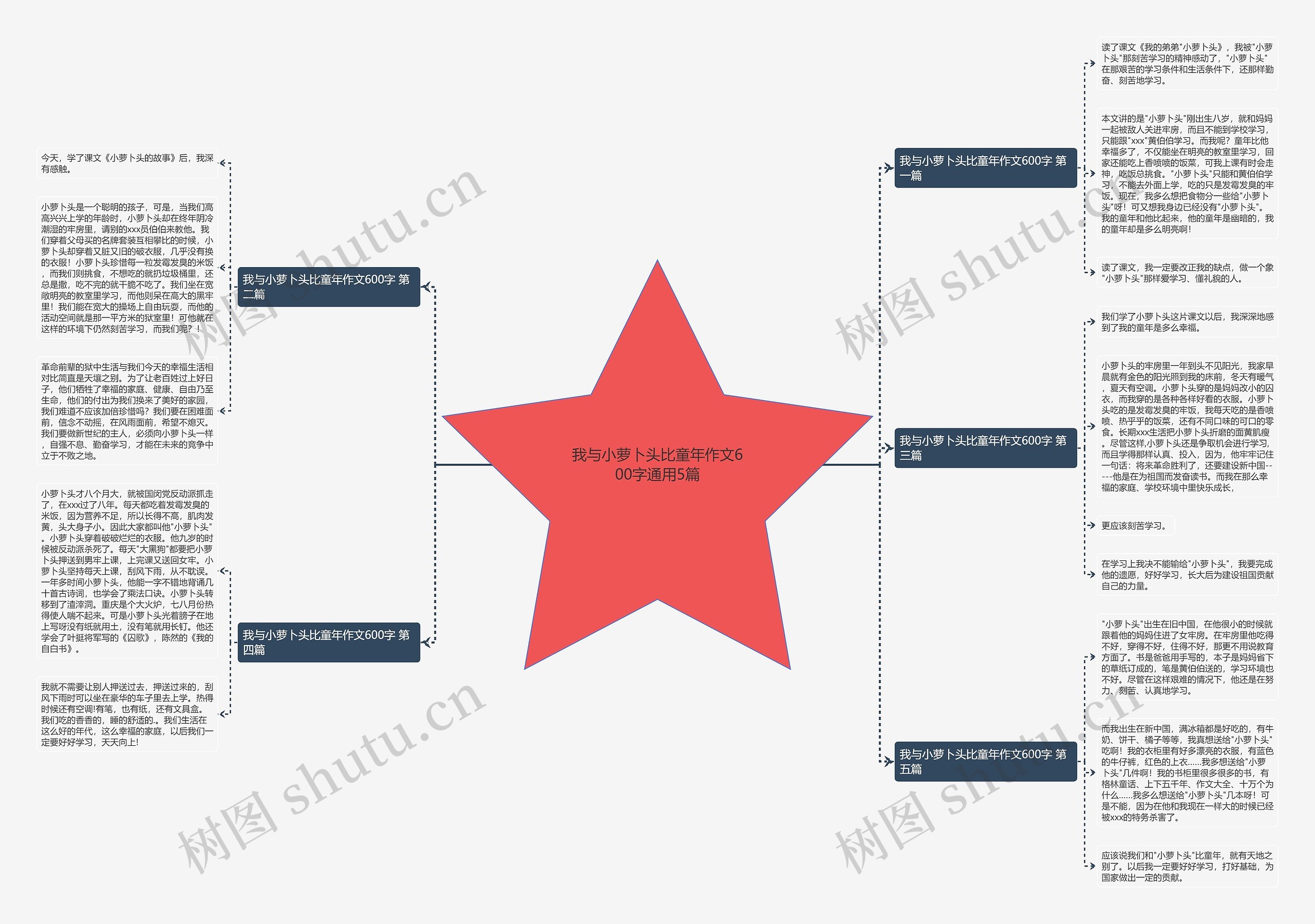 我与小萝卜头比童年作文600字通用5篇思维导图