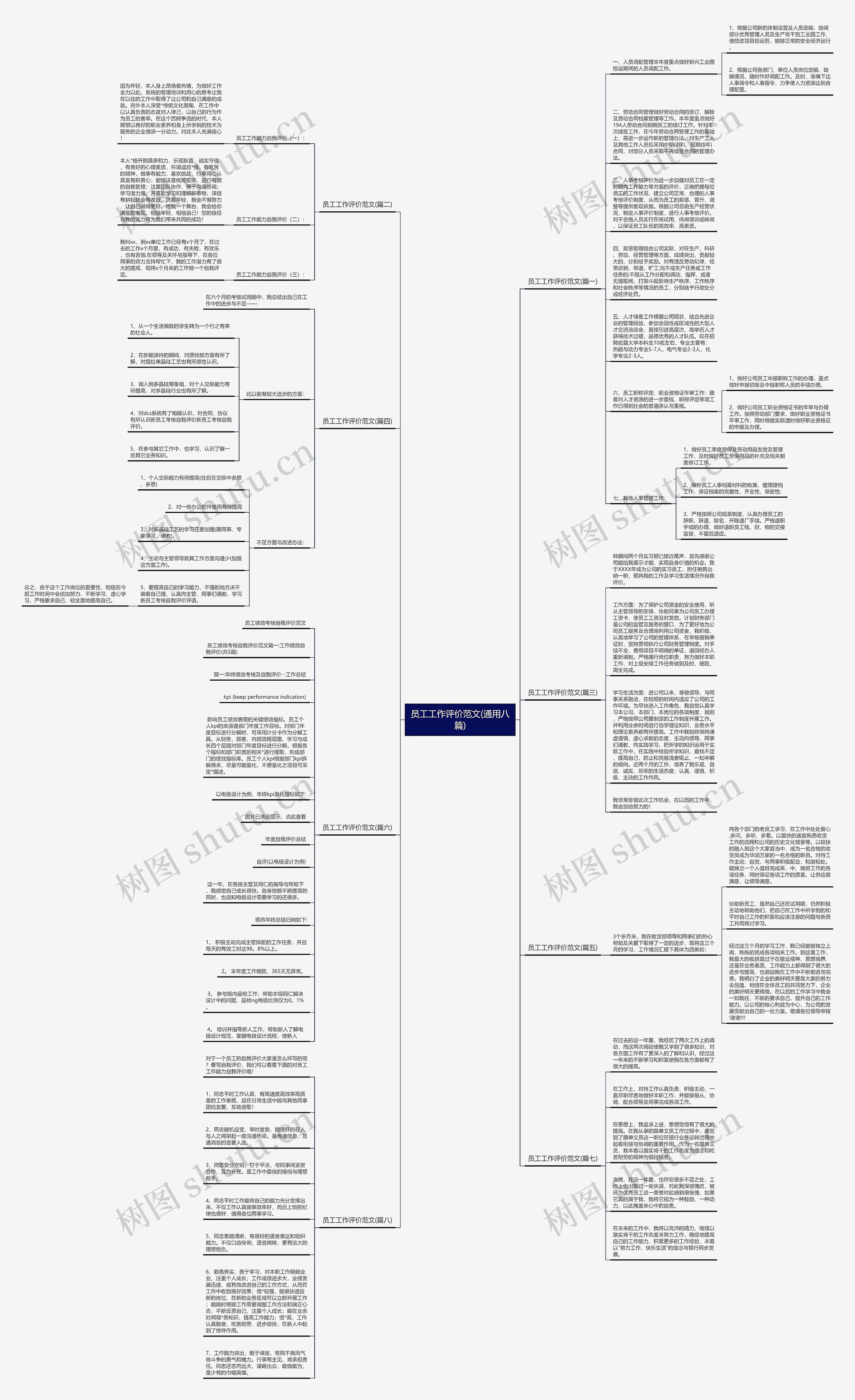 员工工作评价范文(通用八篇)思维导图