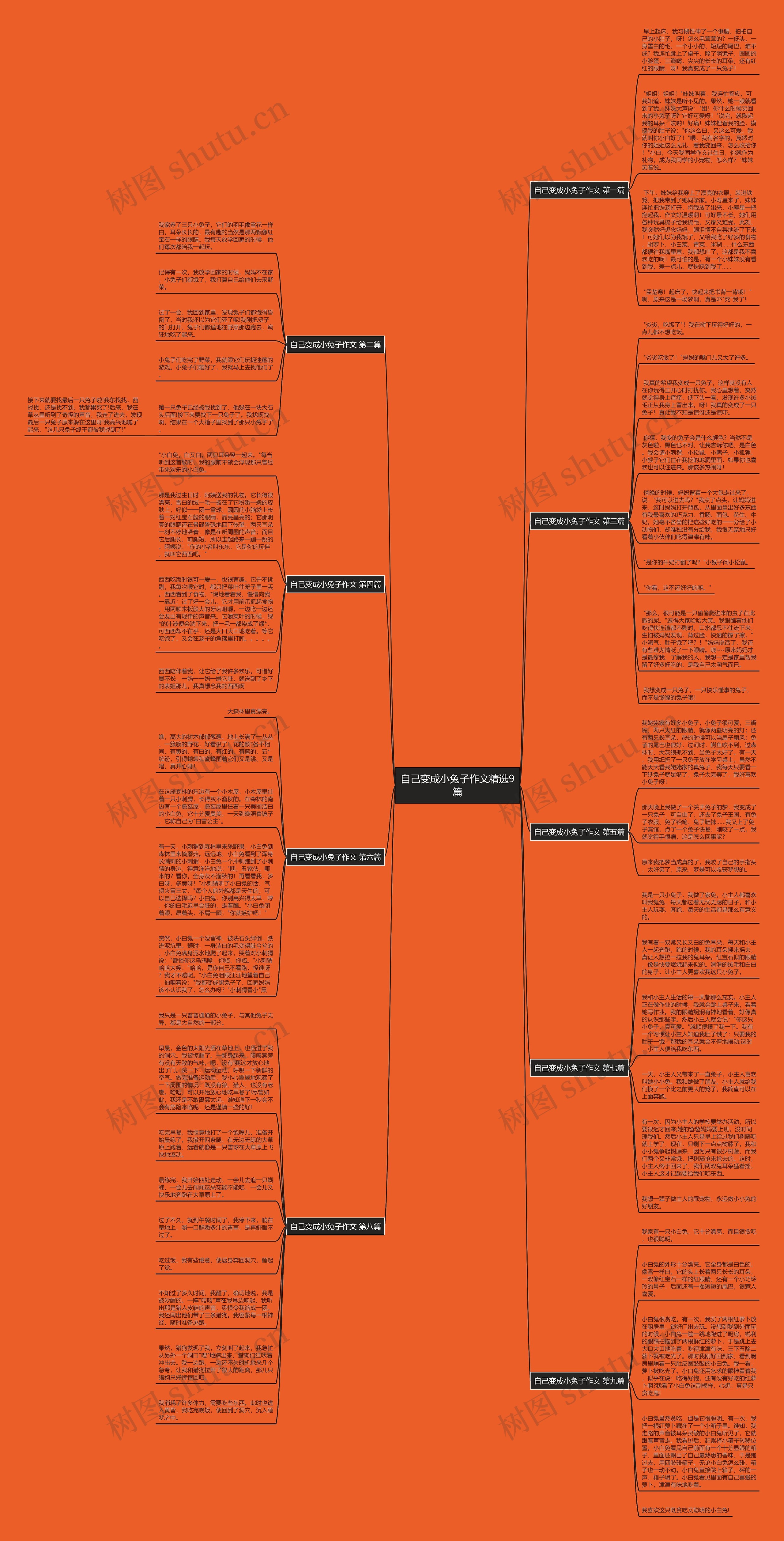 自己变成小兔子作文精选9篇思维导图