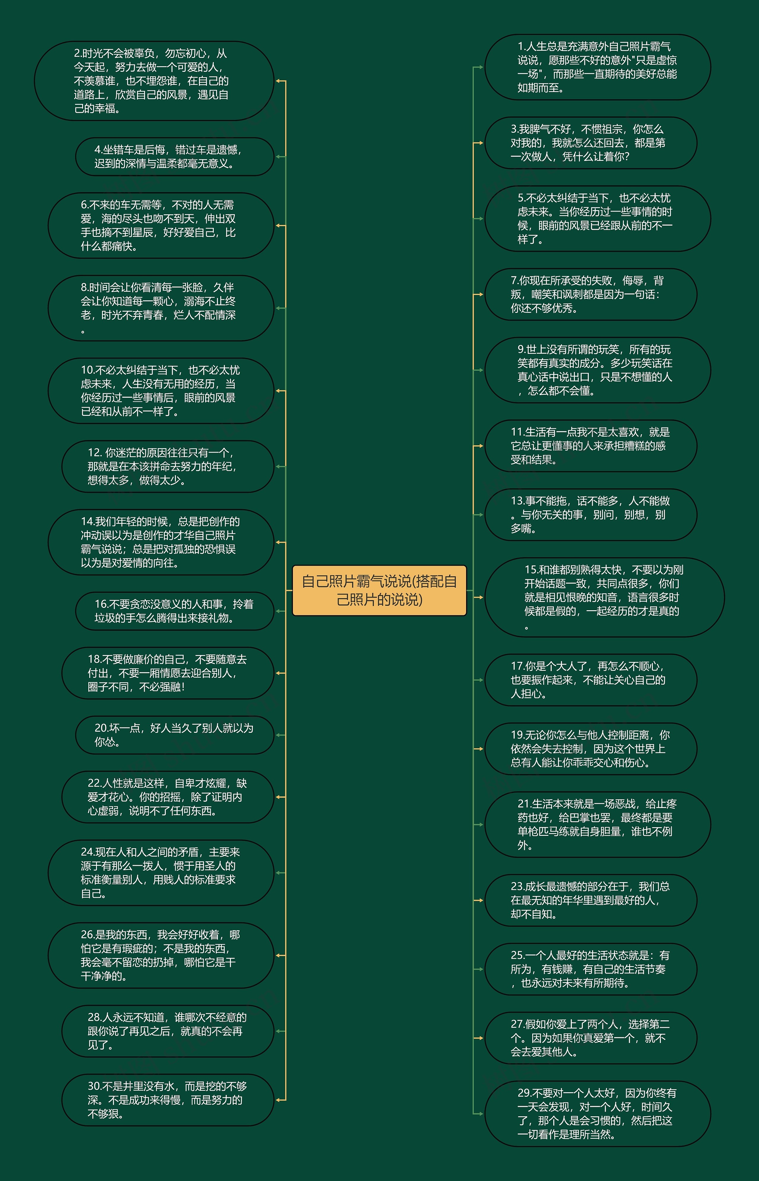 自己照片霸气说说(搭配自己照片的说说)思维导图