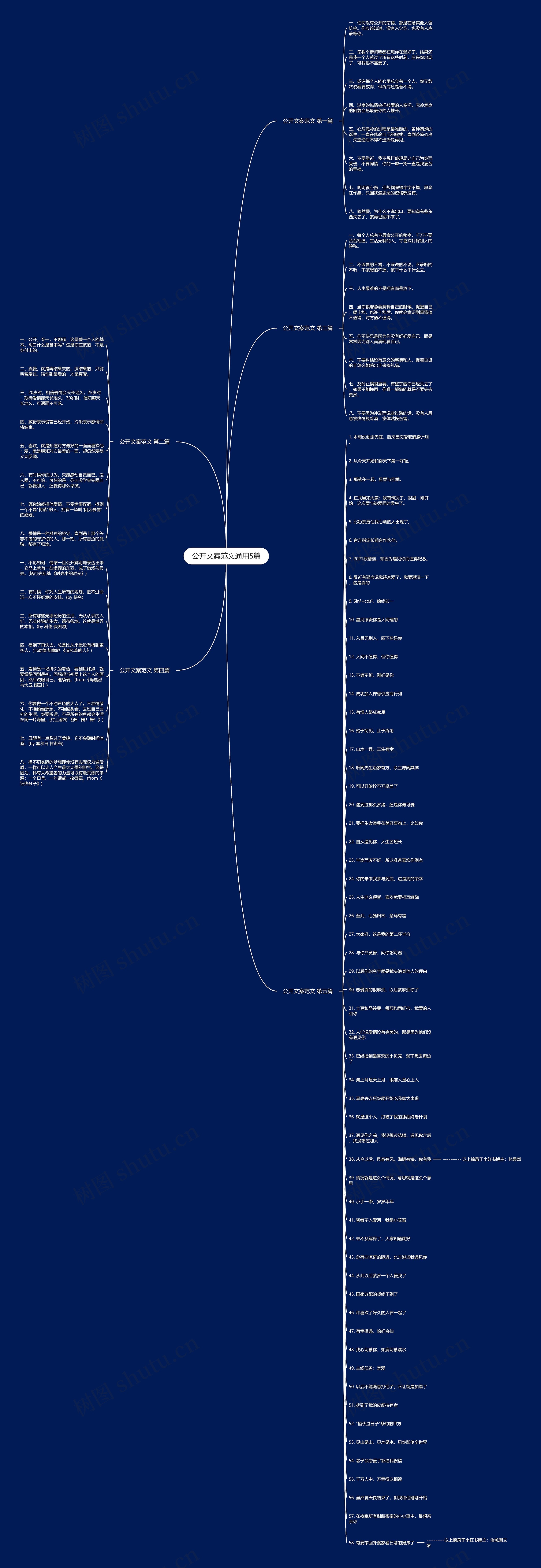 公开文案范文通用5篇思维导图