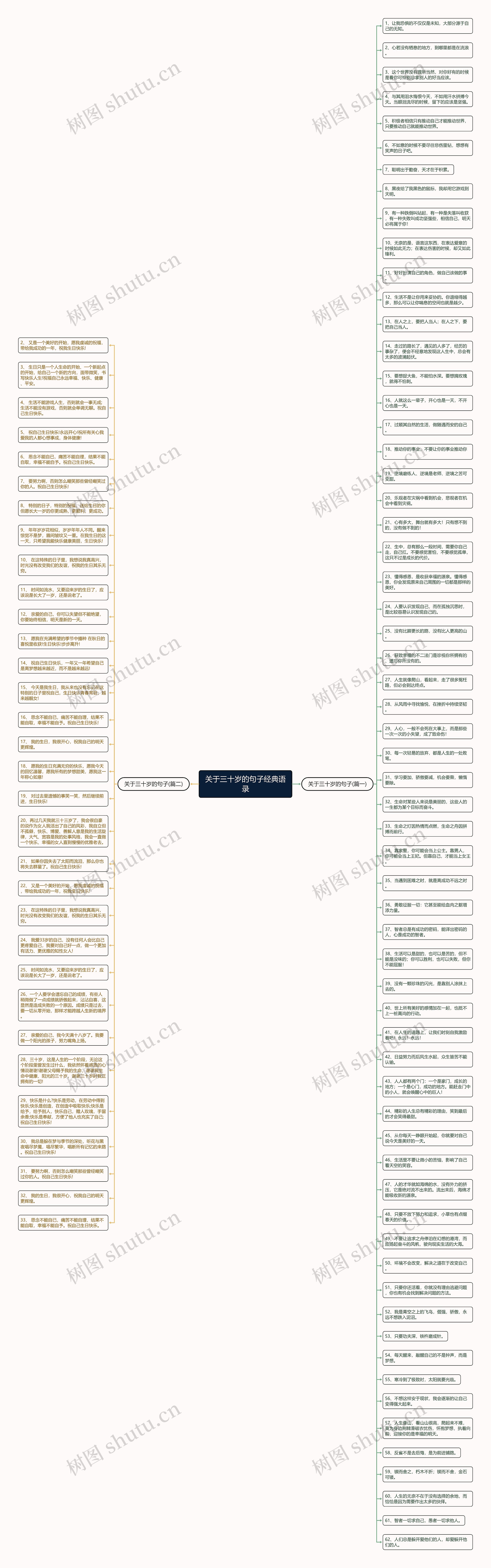 关于三十岁的句子经典语录思维导图
