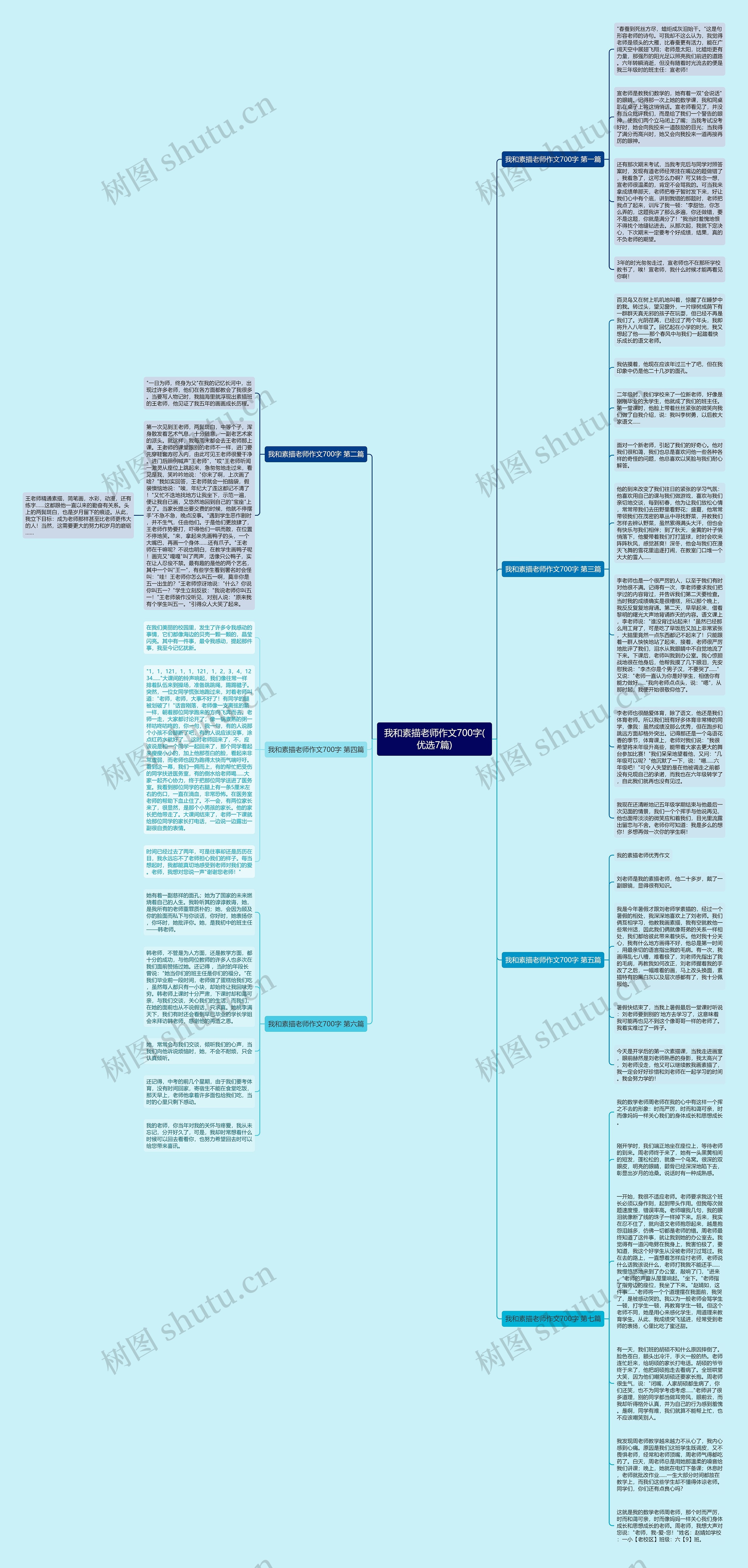 我和素描老师作文700字(优选7篇)思维导图