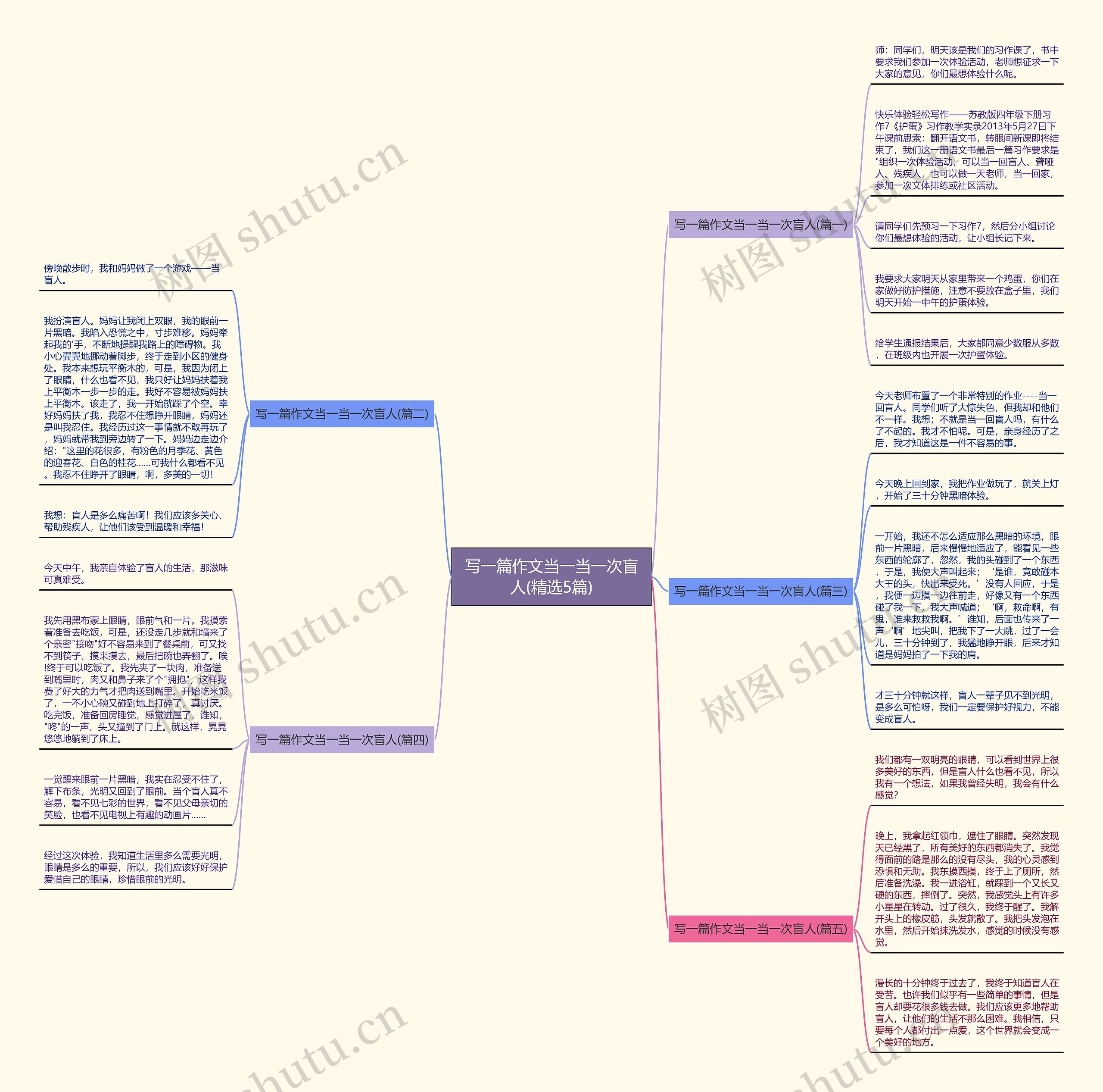 写一篇作文当一当一次盲人(精选5篇)思维导图
