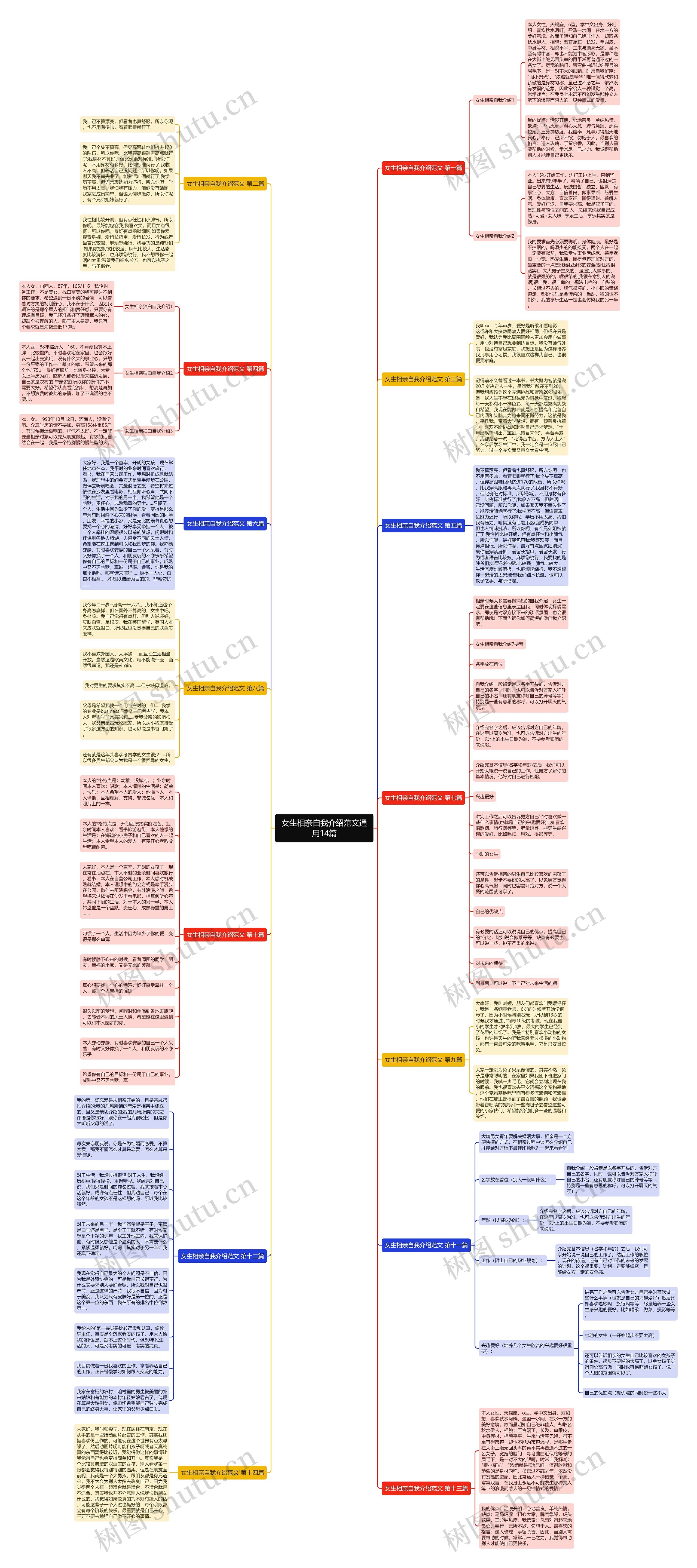 女生相亲自我介绍范文通用14篇思维导图