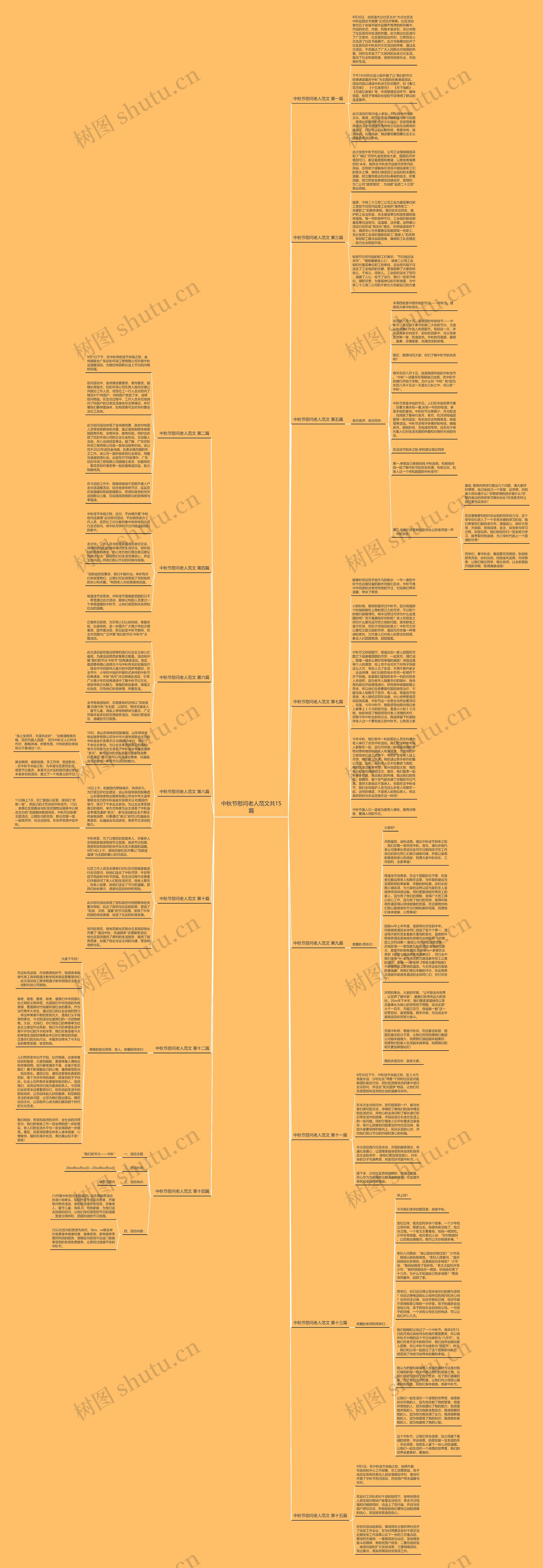 中秋节慰问老人范文共15篇思维导图
