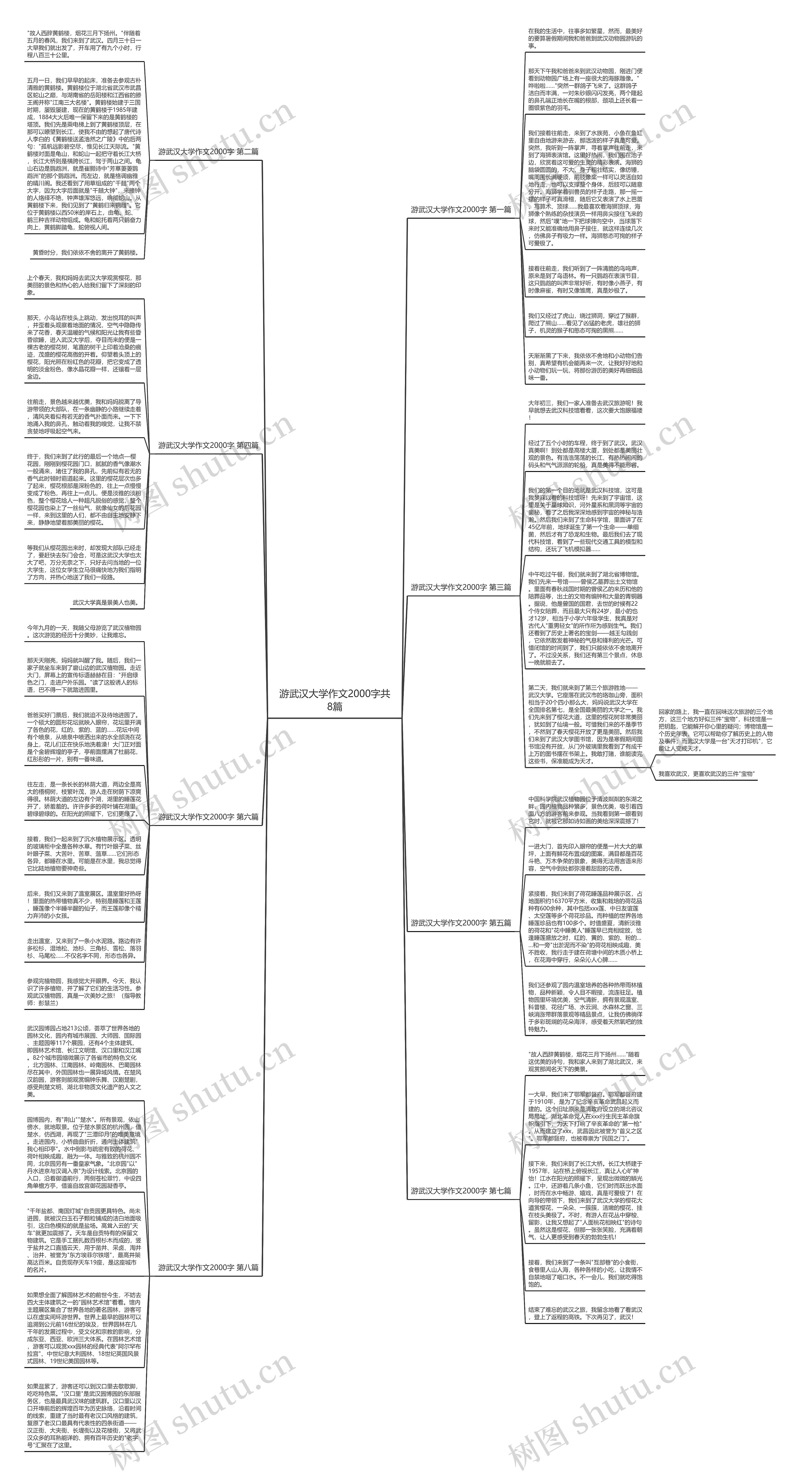 游武汉大学作文2000字共8篇思维导图