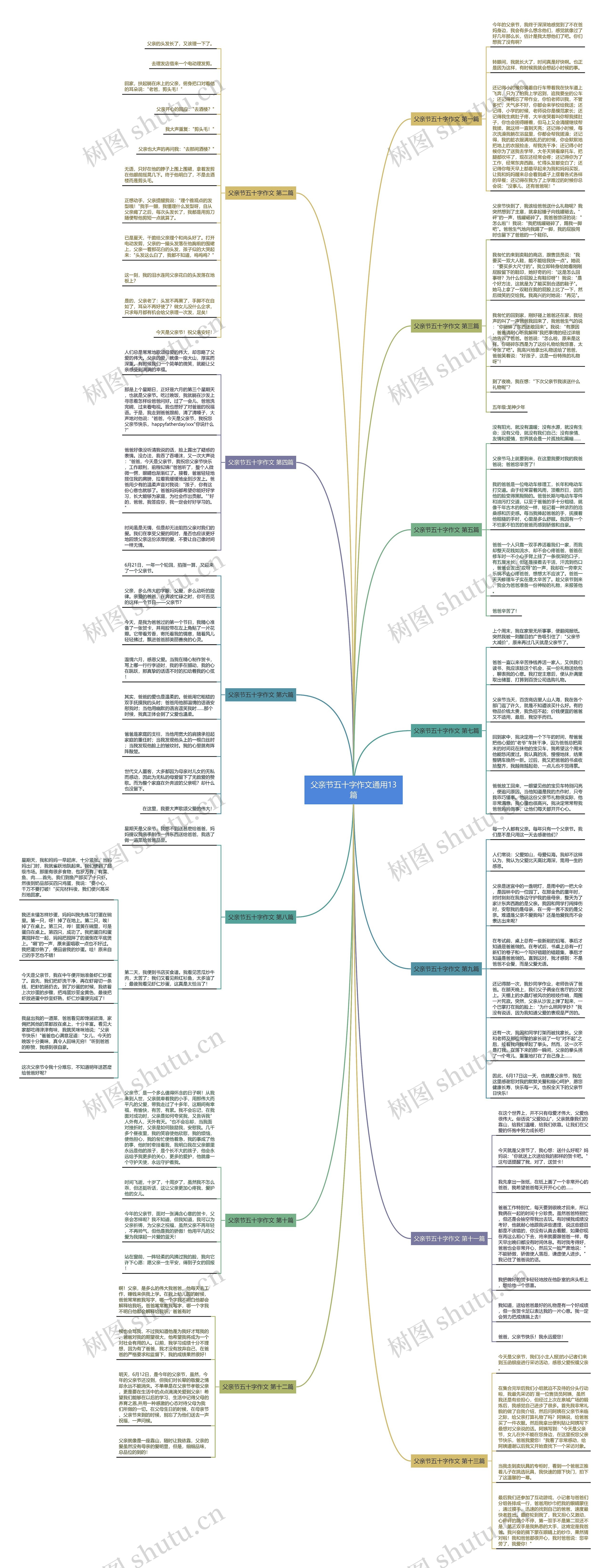 父亲节五十字作文通用13篇思维导图
