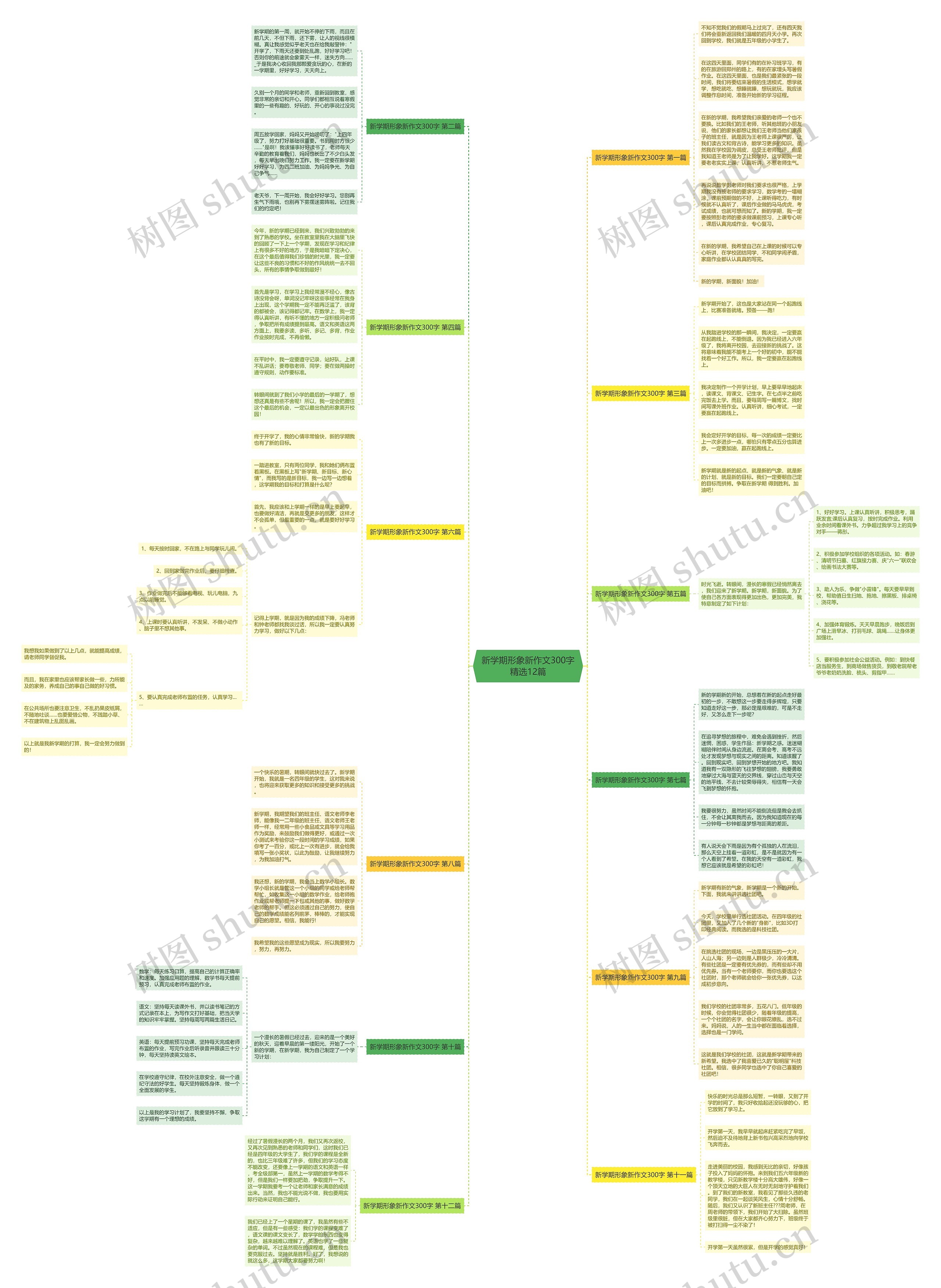 新学期形象新作文300字精选12篇思维导图