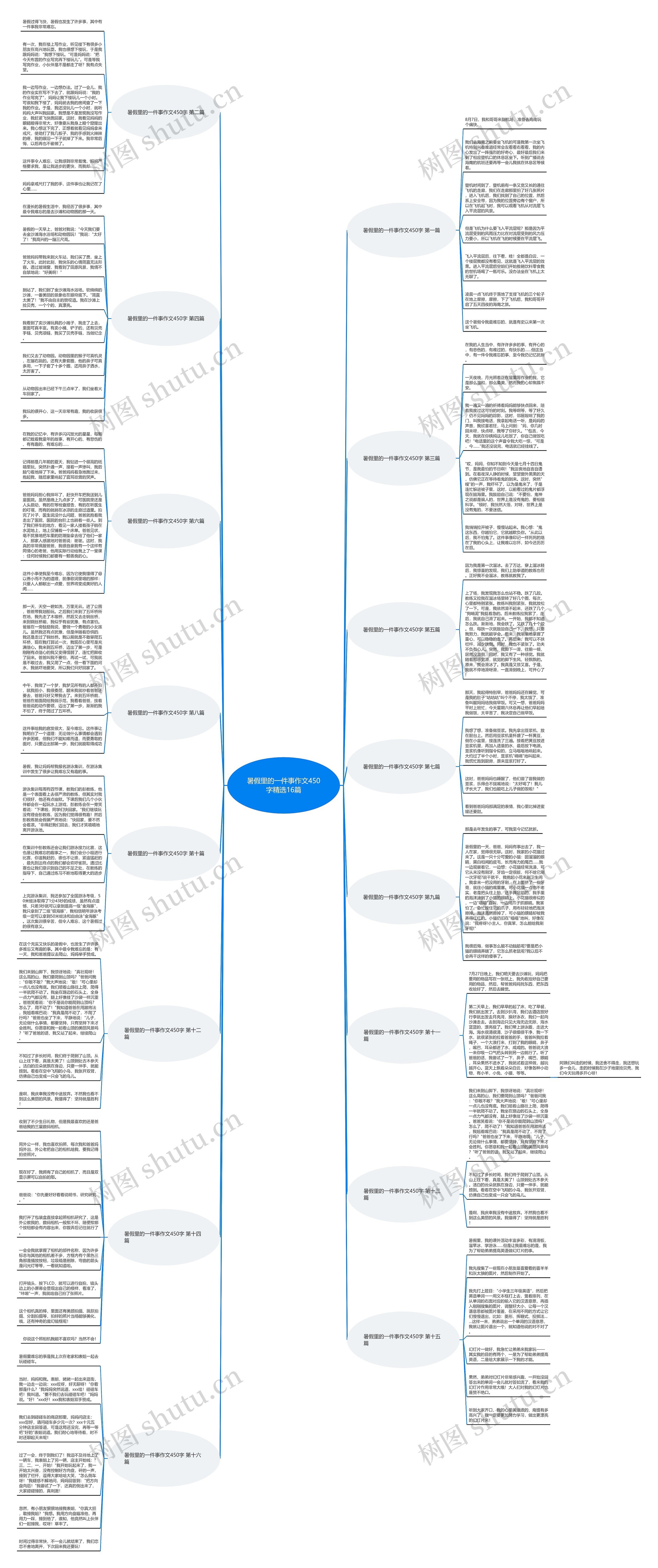暑假里的一件事作文450字精选16篇思维导图