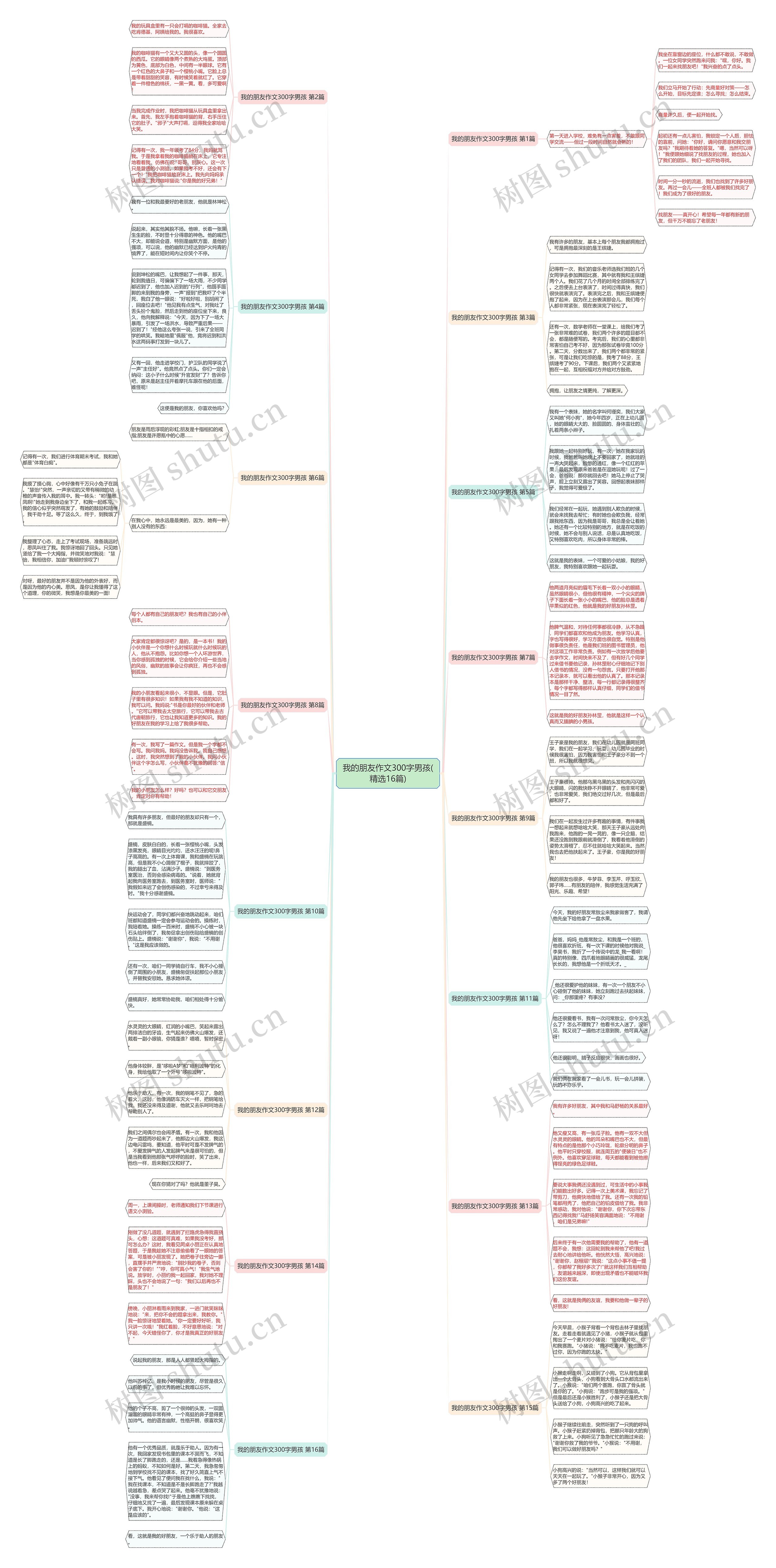 我的朋友作文300字男孩(精选16篇)思维导图
