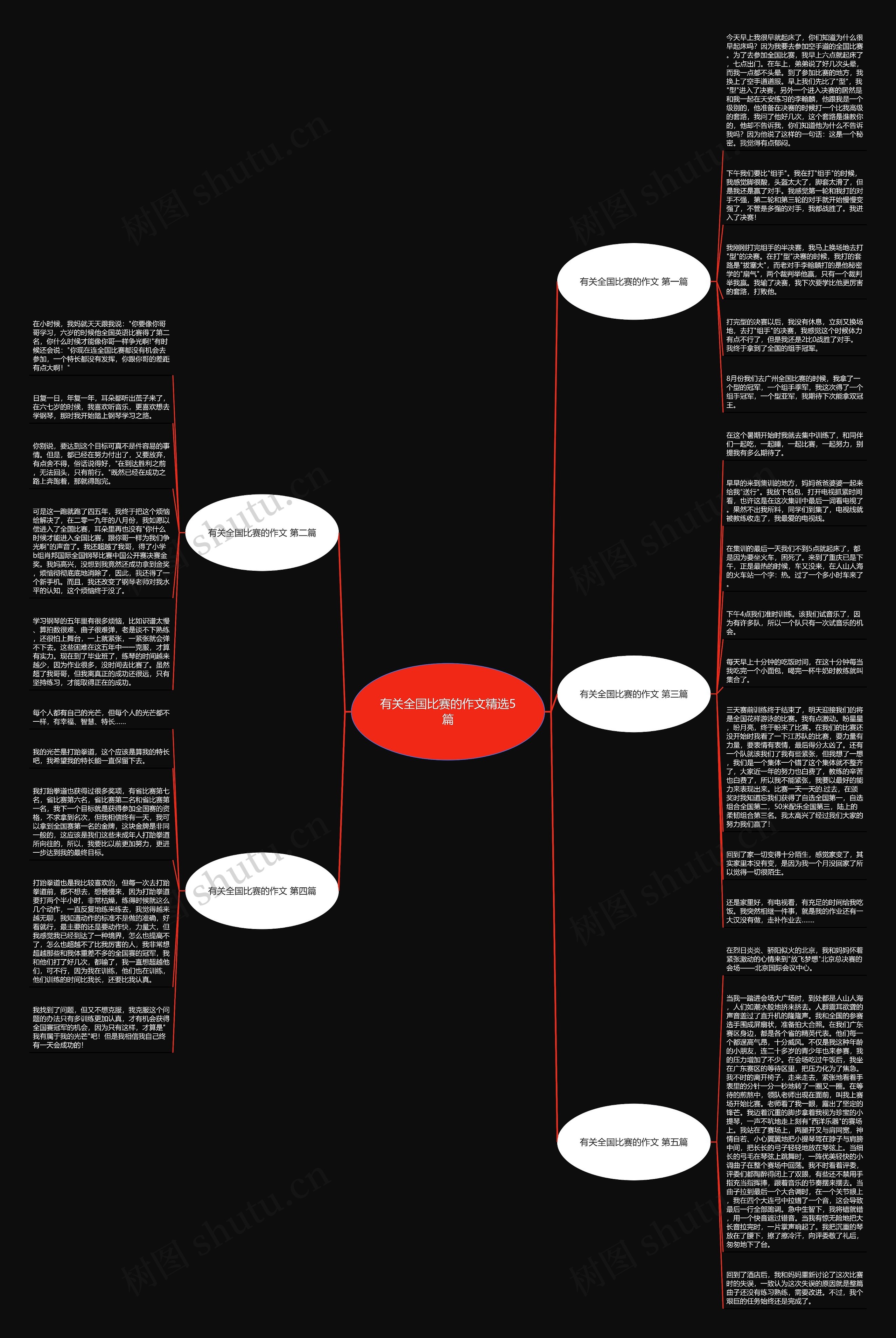 有关全国比赛的作文精选5篇思维导图