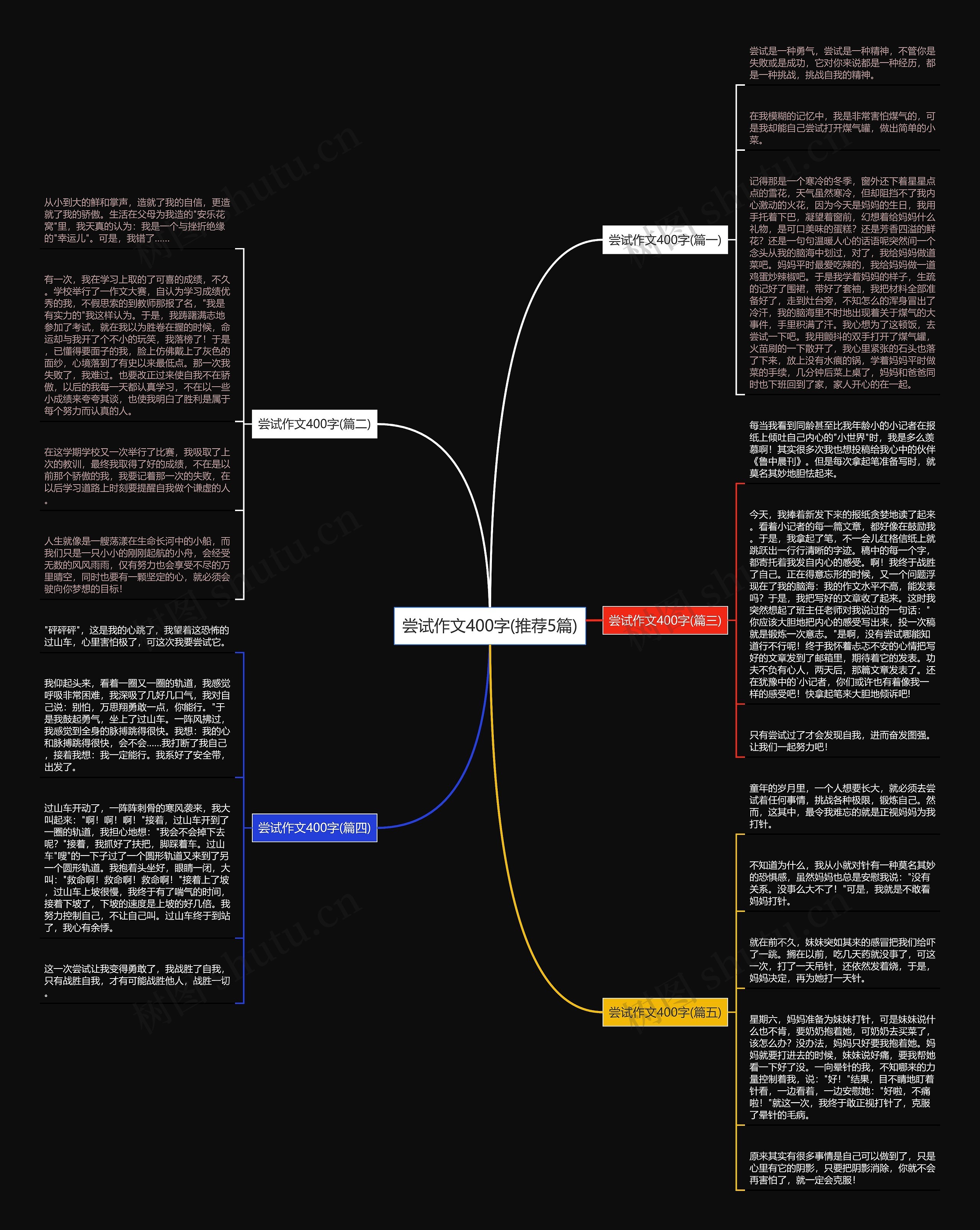 尝试作文400字(推荐5篇)思维导图
