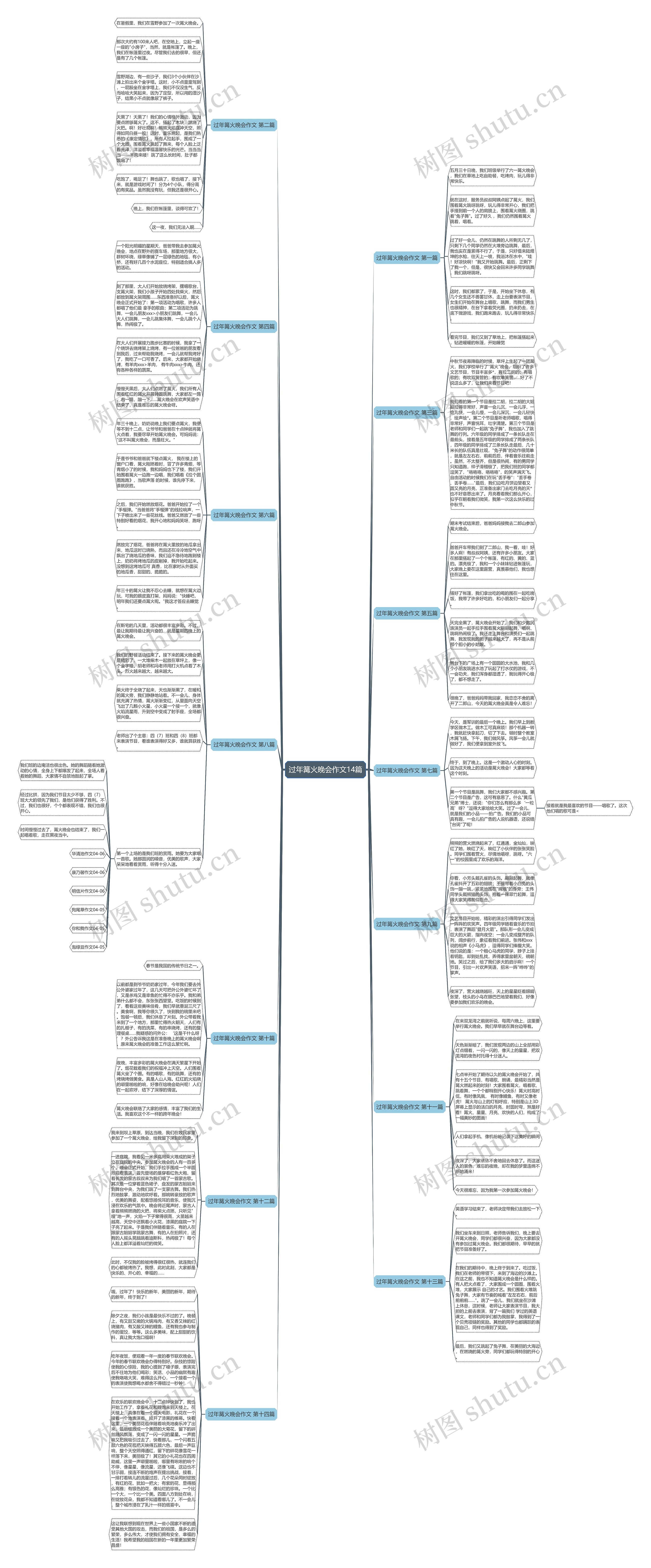 过年篝火晚会作文14篇思维导图