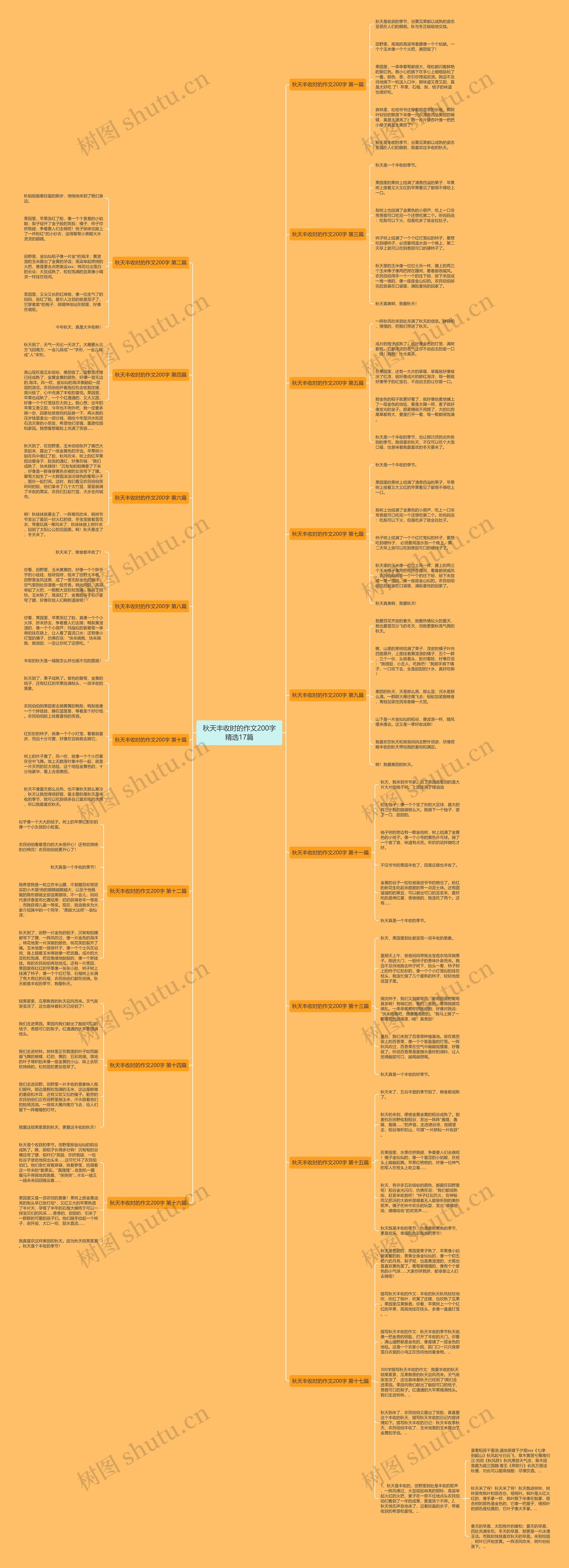 秋天丰收时的作文200字精选17篇思维导图