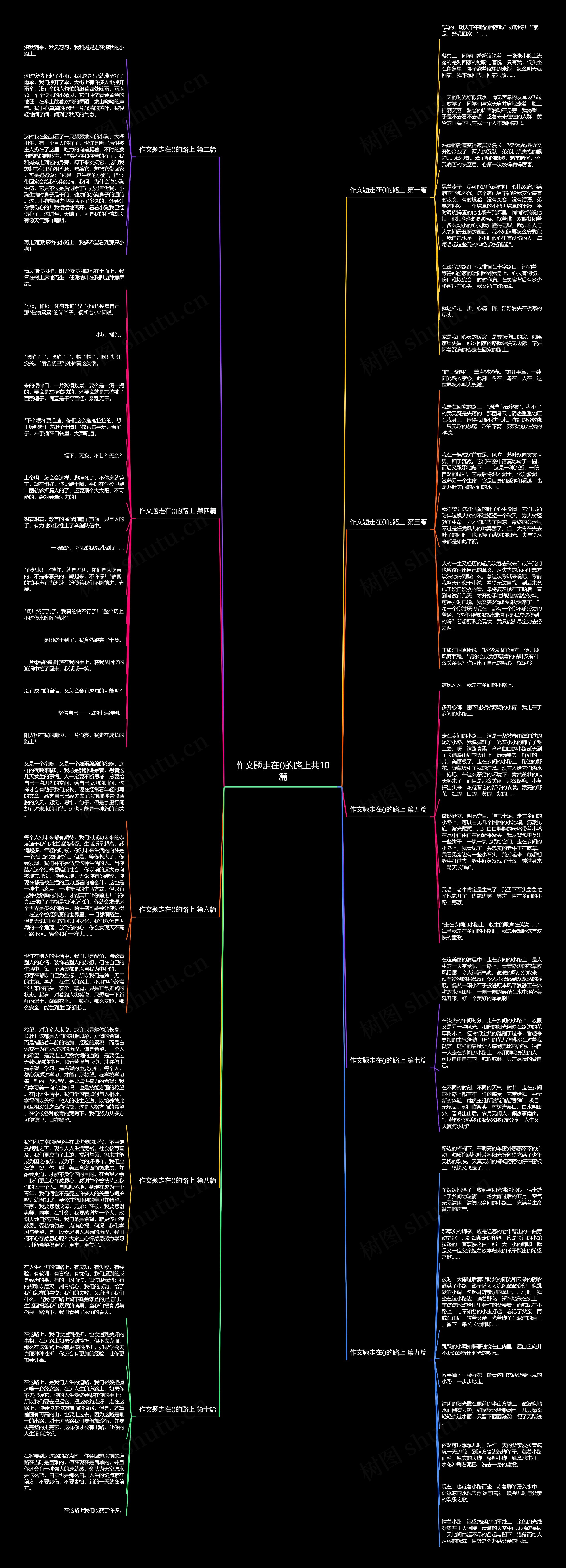 作文题走在()的路上共10篇思维导图