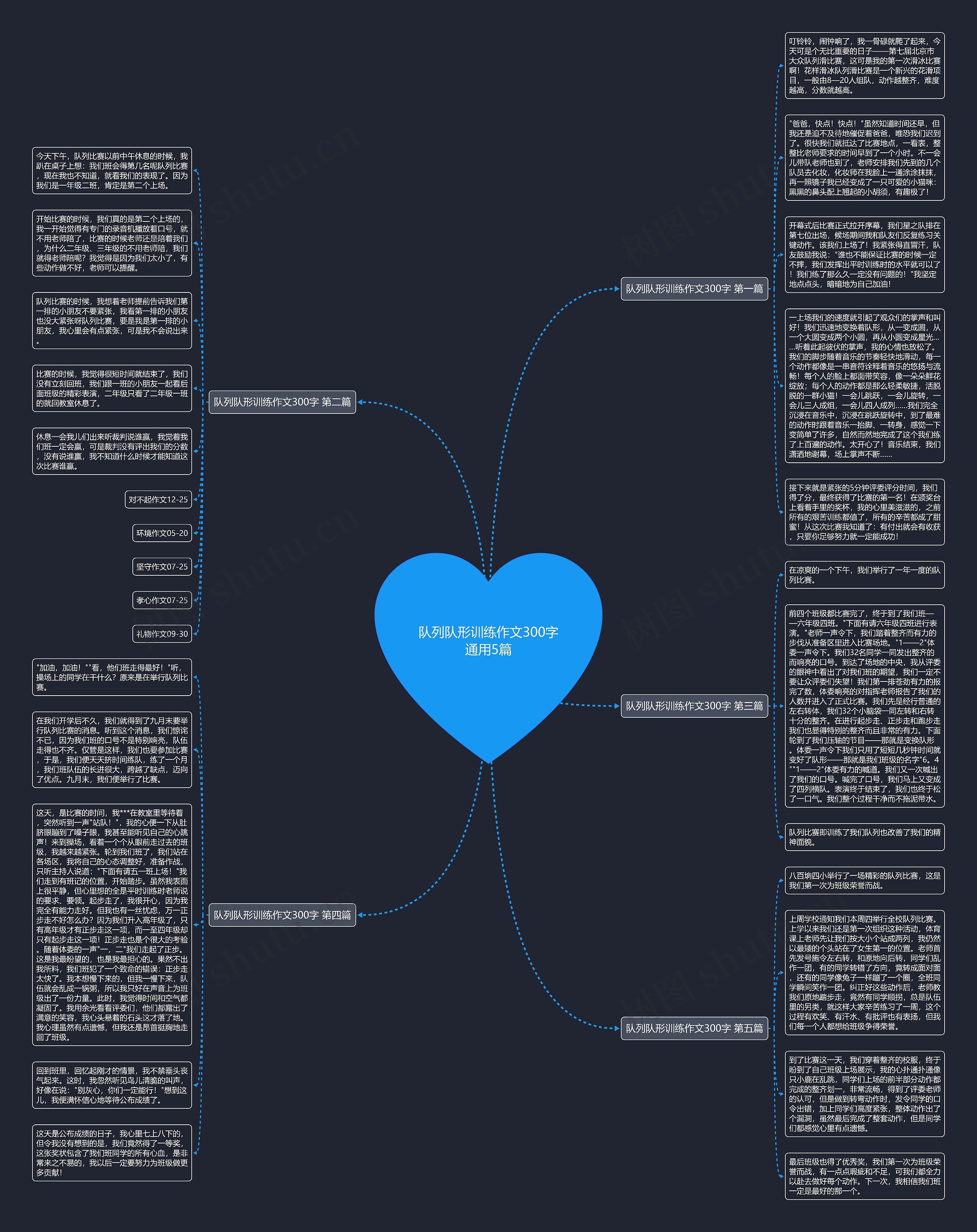 队列队形训练作文300字通用5篇思维导图