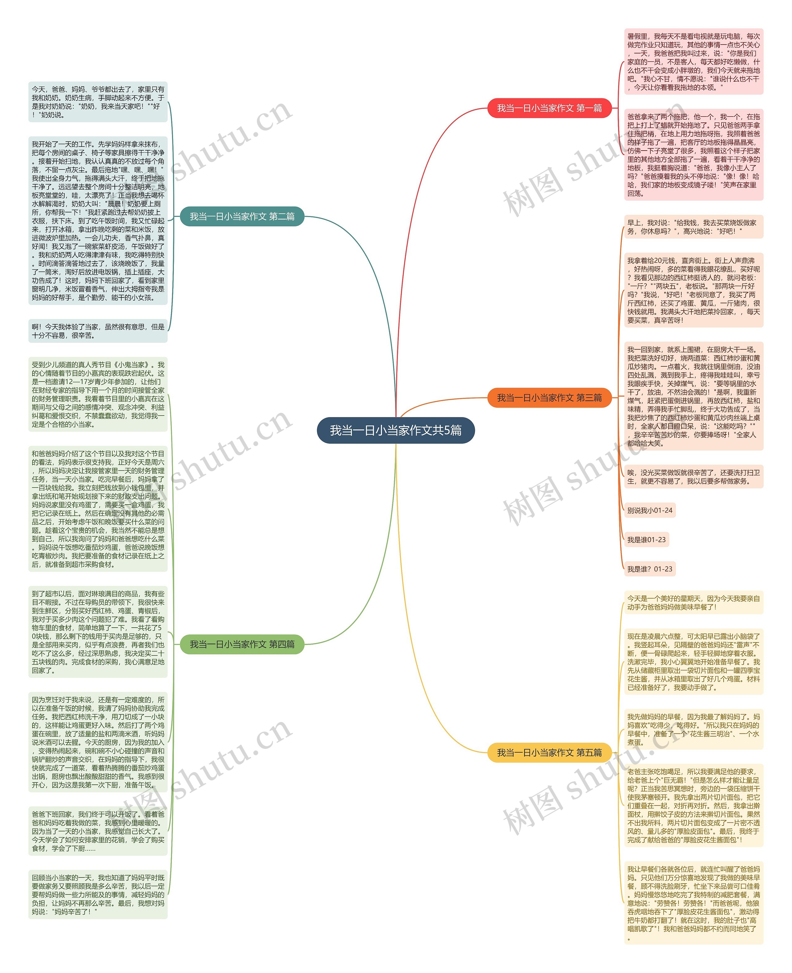 我当一日小当家作文共5篇思维导图