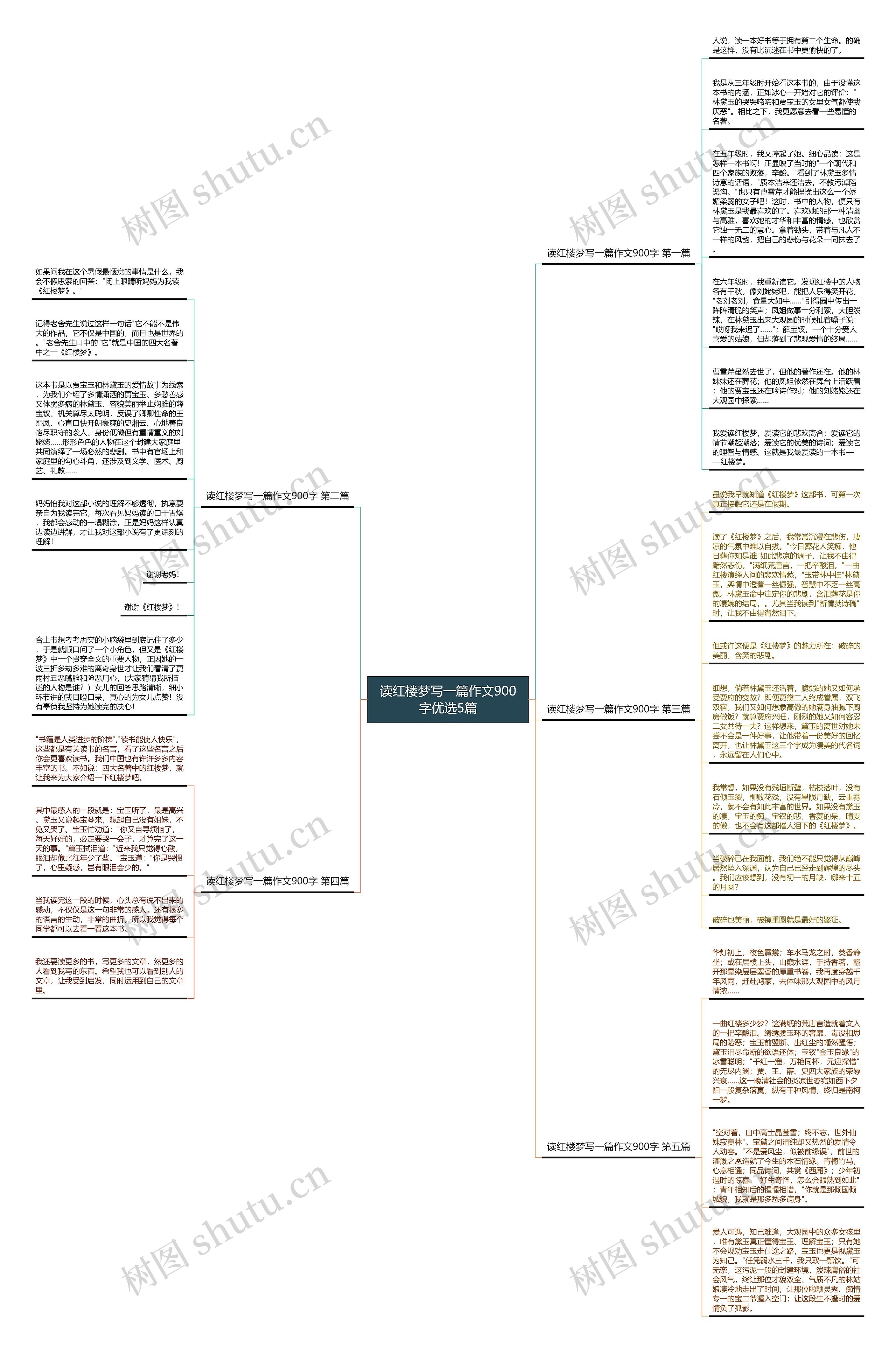 读红楼梦写一篇作文900字优选5篇思维导图