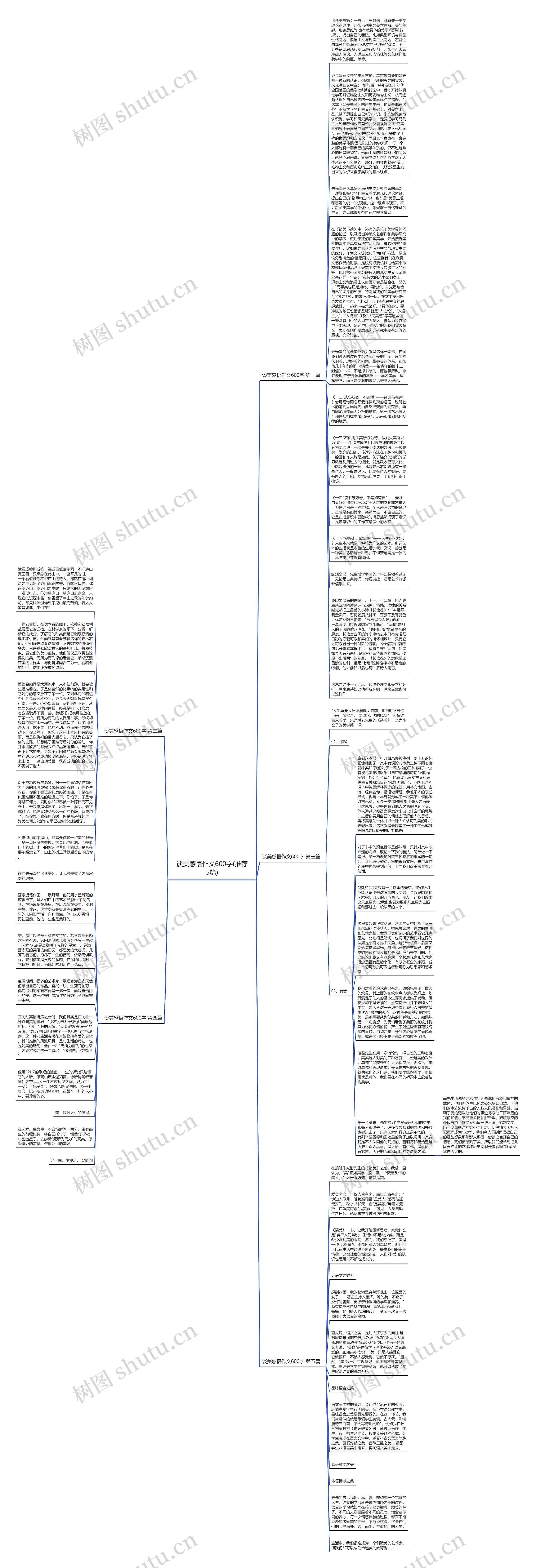 谈美感悟作文600字(推荐5篇)思维导图