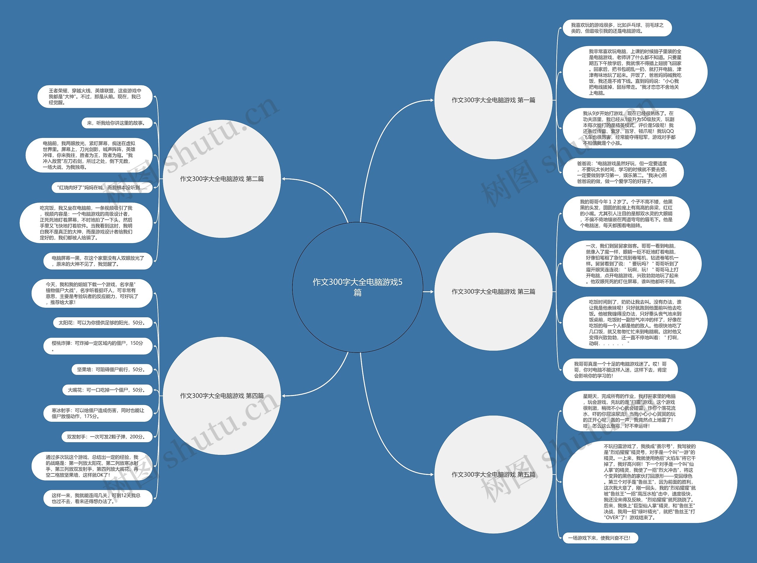 作文300字大全电脑游戏5篇思维导图