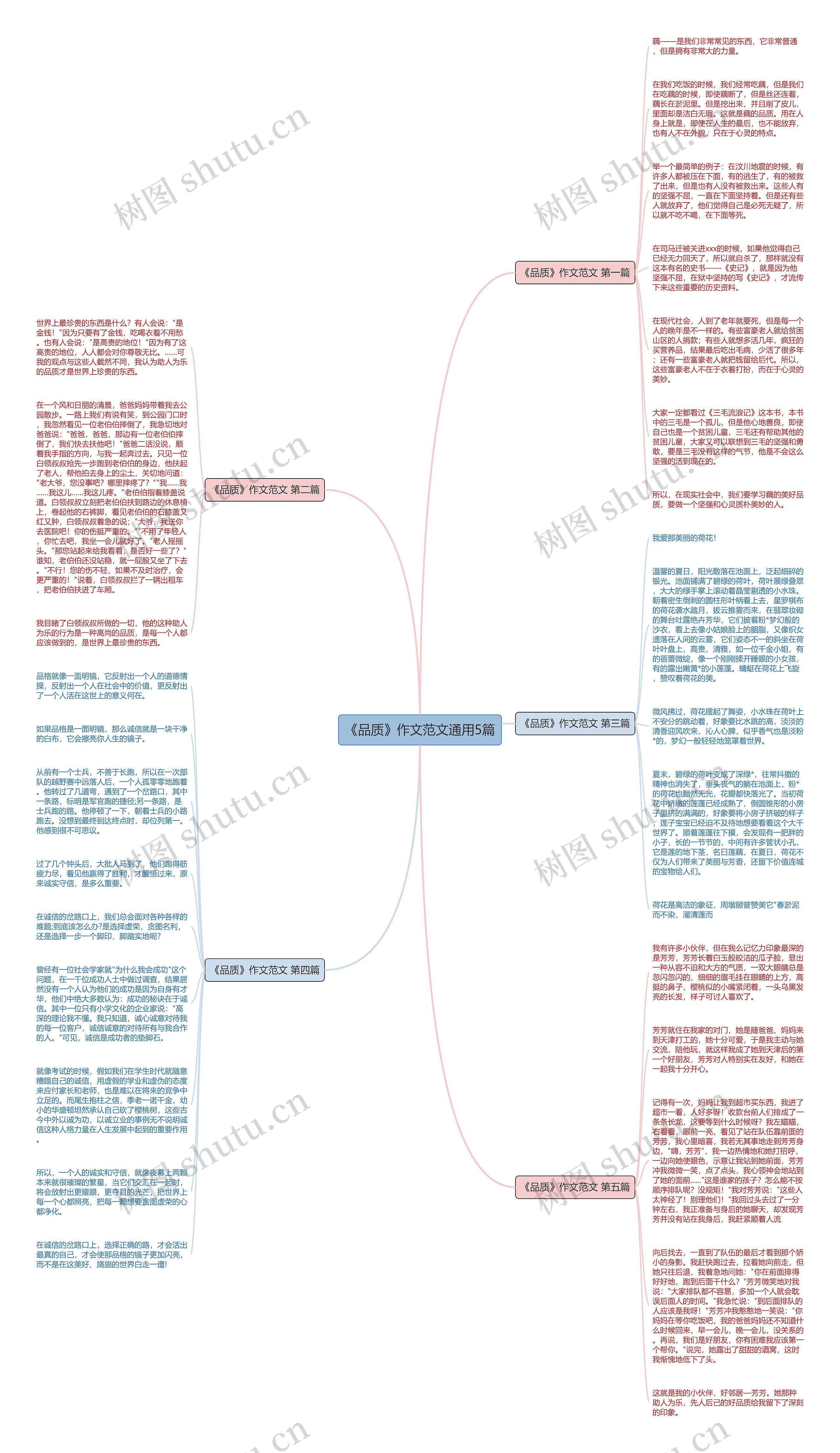 《品质》作文范文通用5篇思维导图