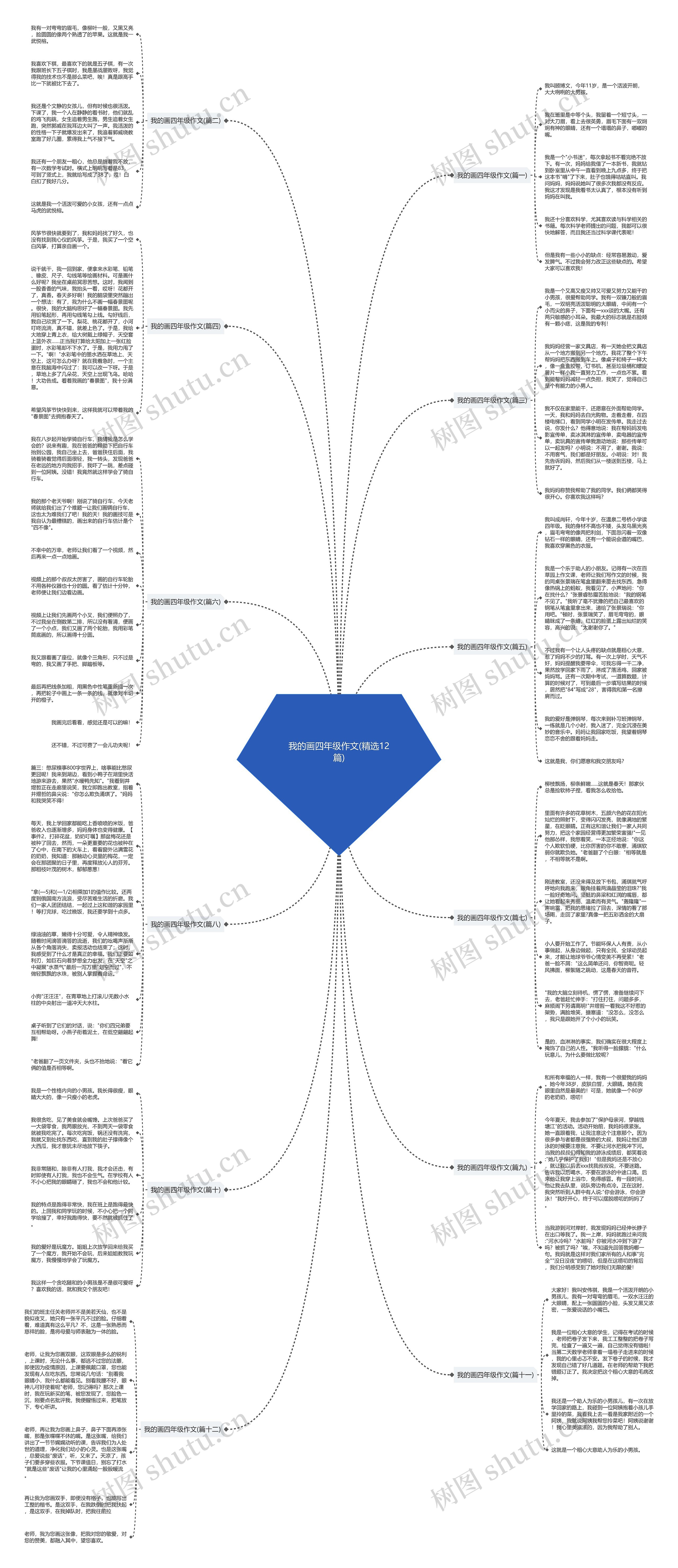 我的画四年级作文(精选12篇)思维导图