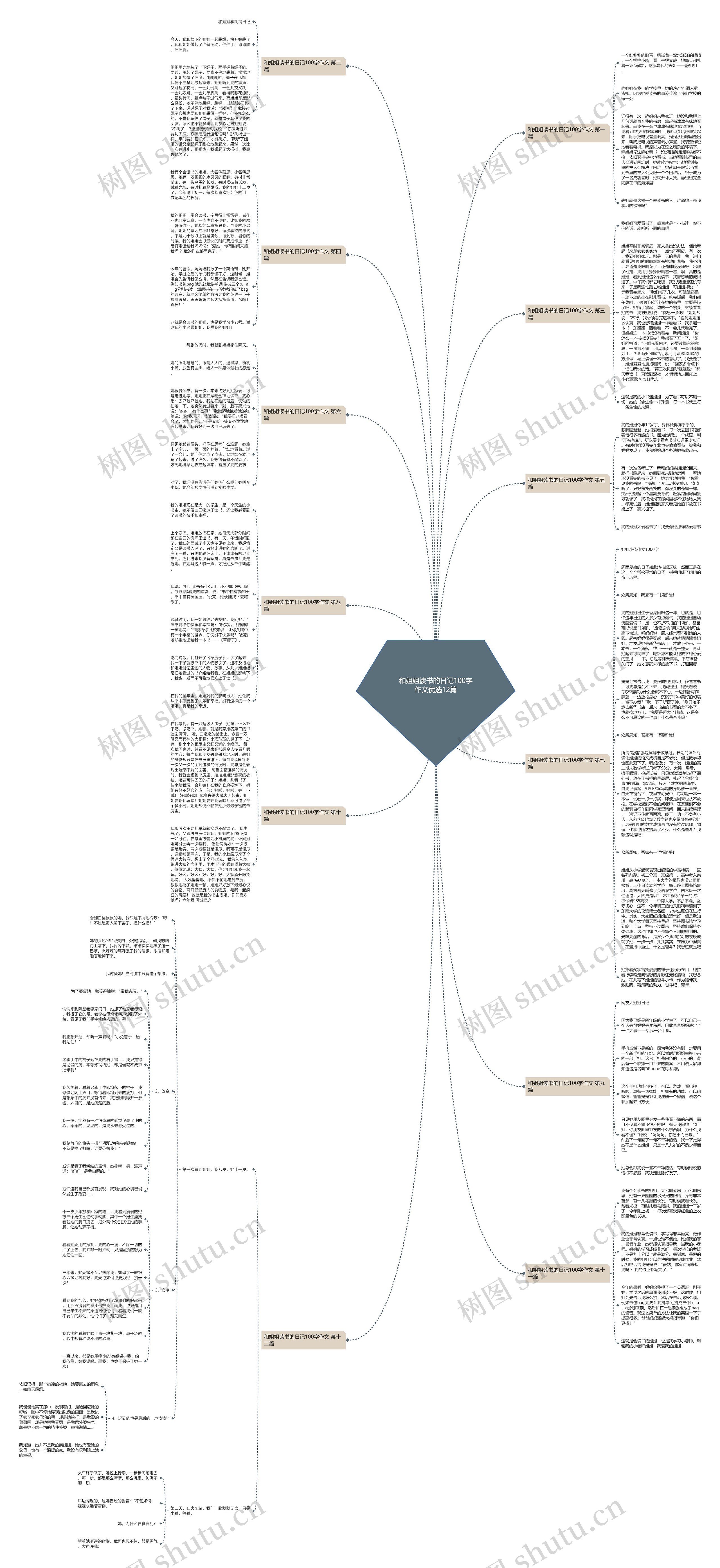 和姐姐读书的日记100字作文优选12篇思维导图