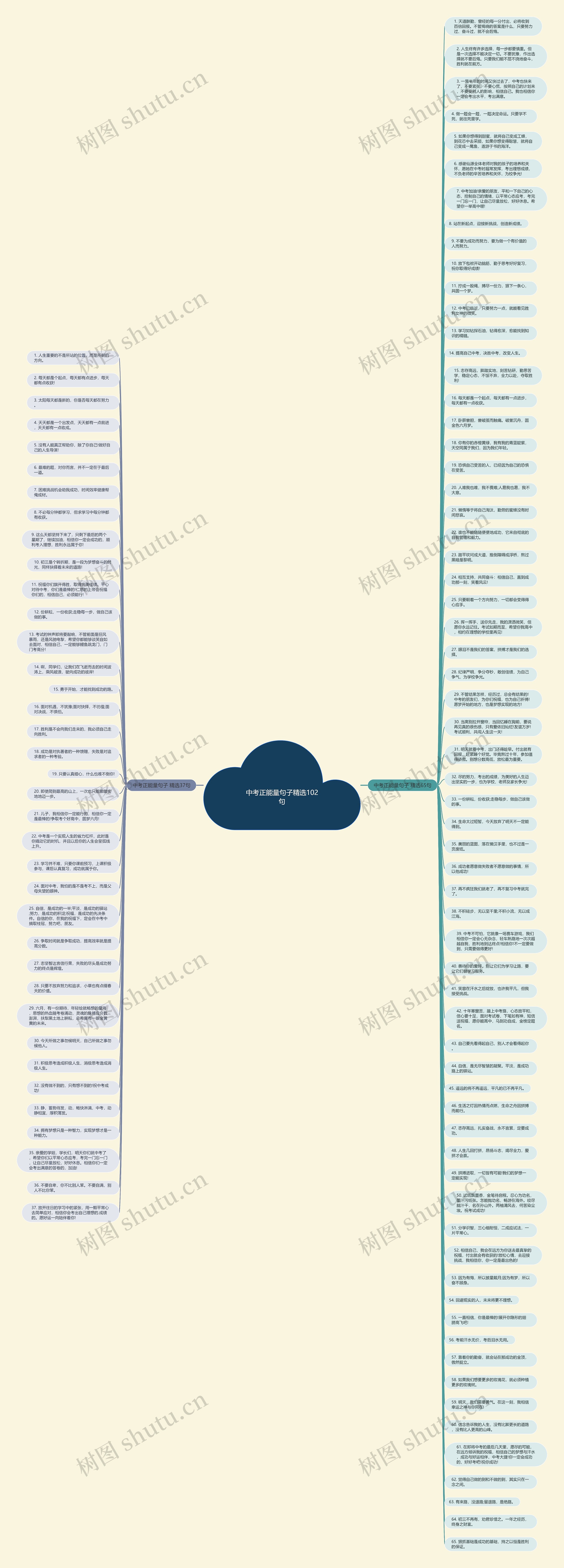 中考正能量句子精选102句思维导图