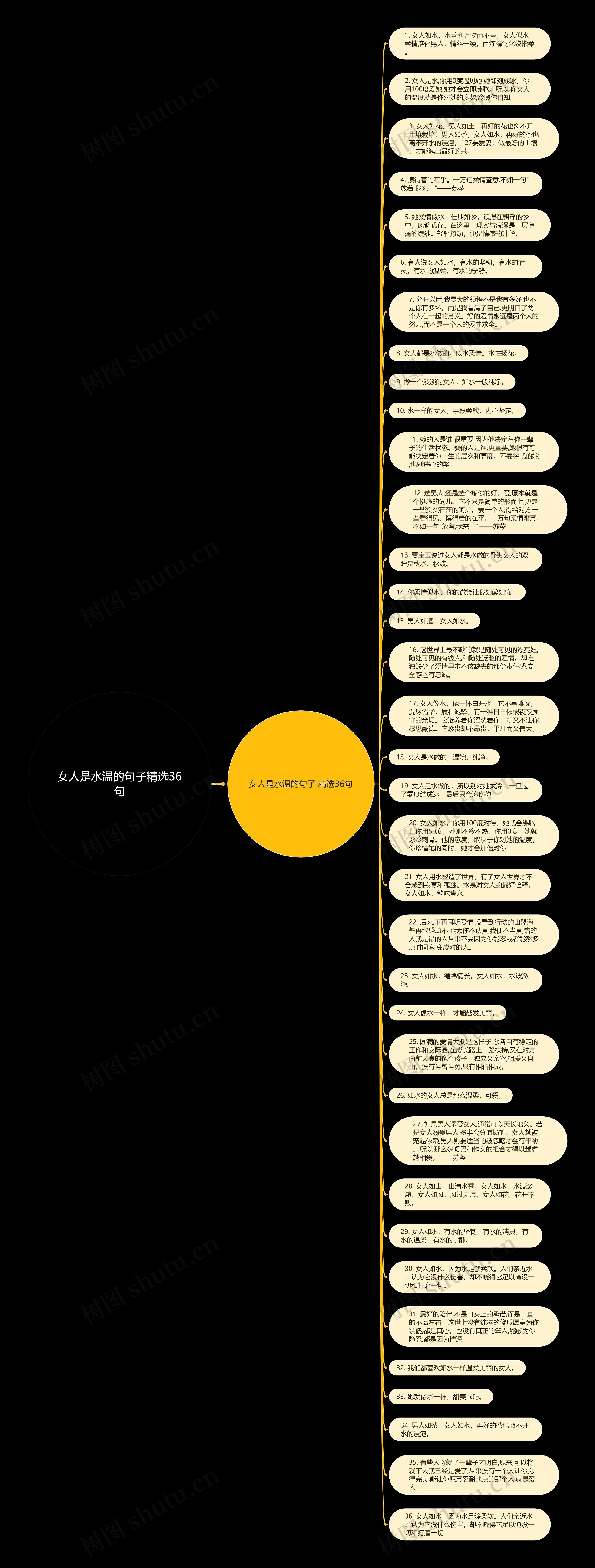 女人是水温的句子精选36句思维导图