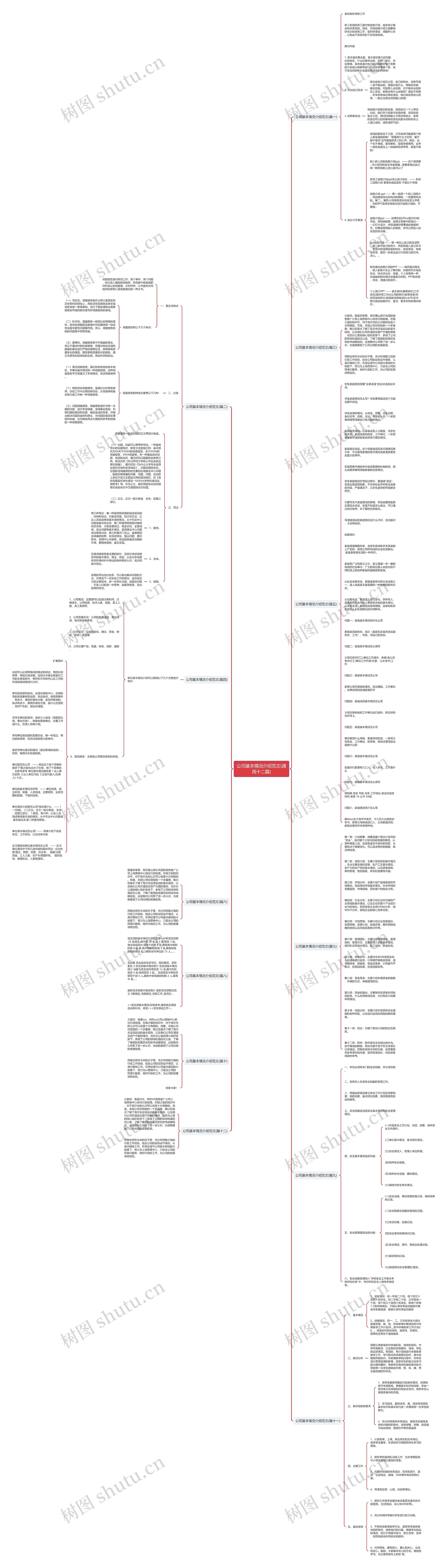 公司基本情况介绍范文(通用十二篇)思维导图高清图 公司基本情况介绍范文(通用十二篇)思维导图