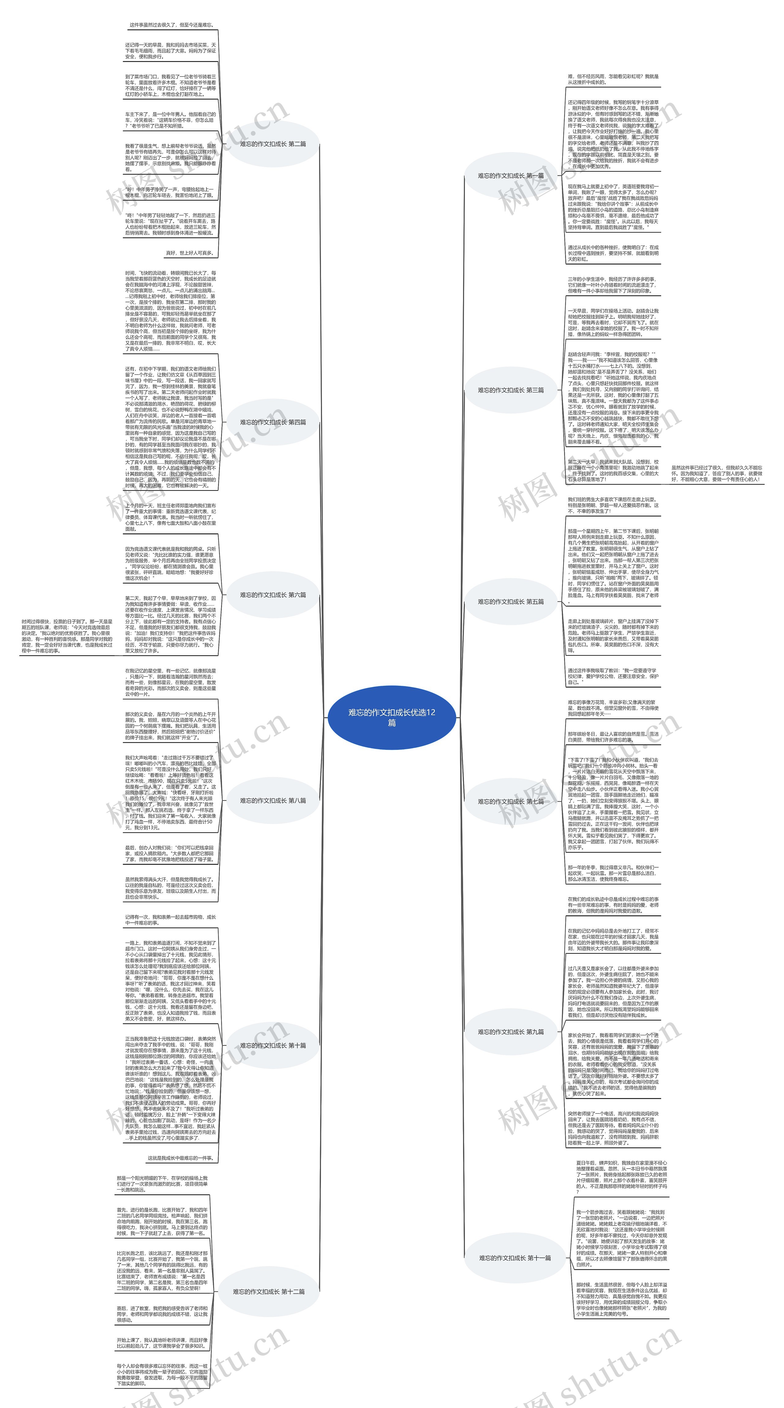 难忘的作文扣成长优选12篇思维导图