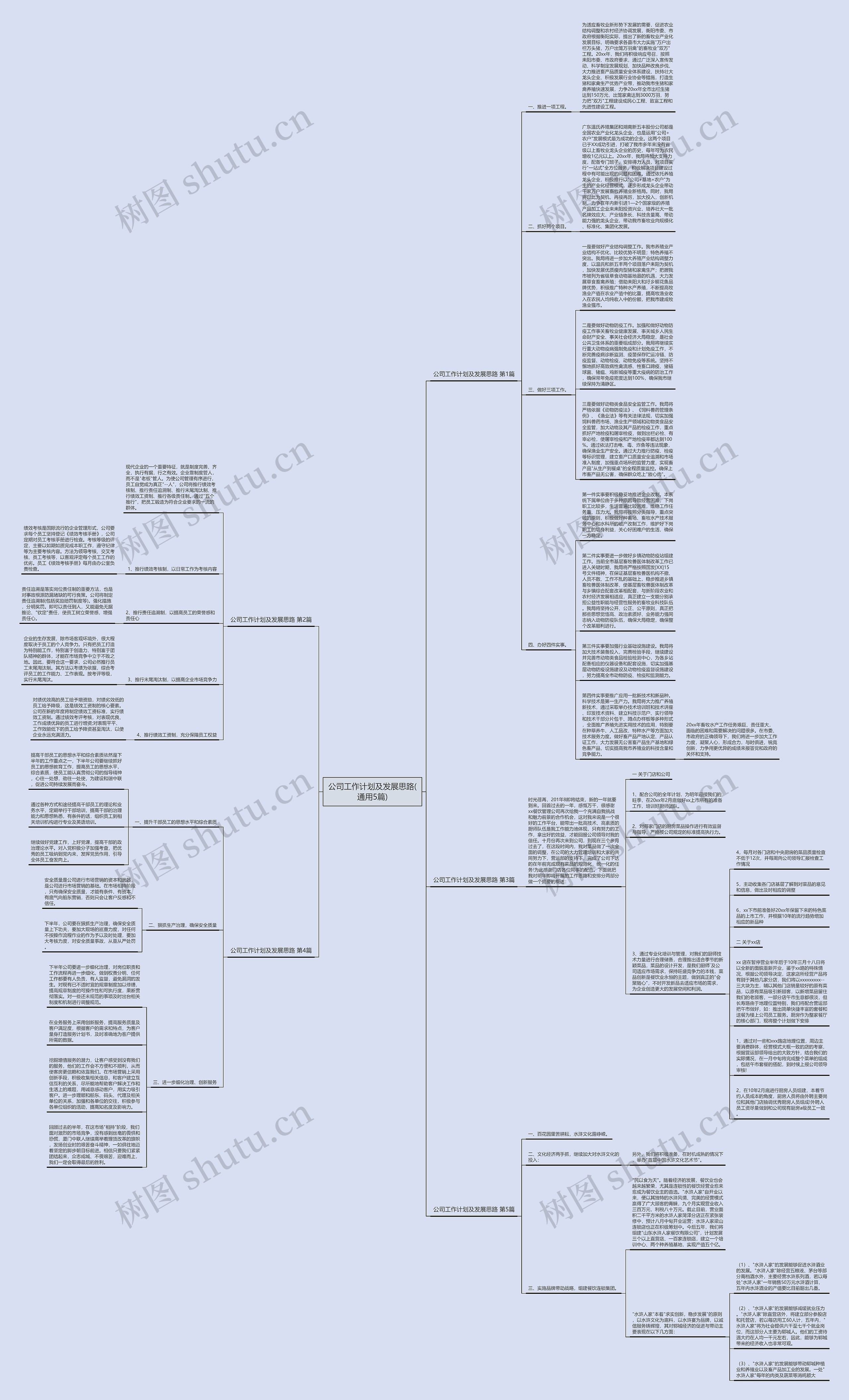 公司工作计划及发展思路(通用5篇)思维导图