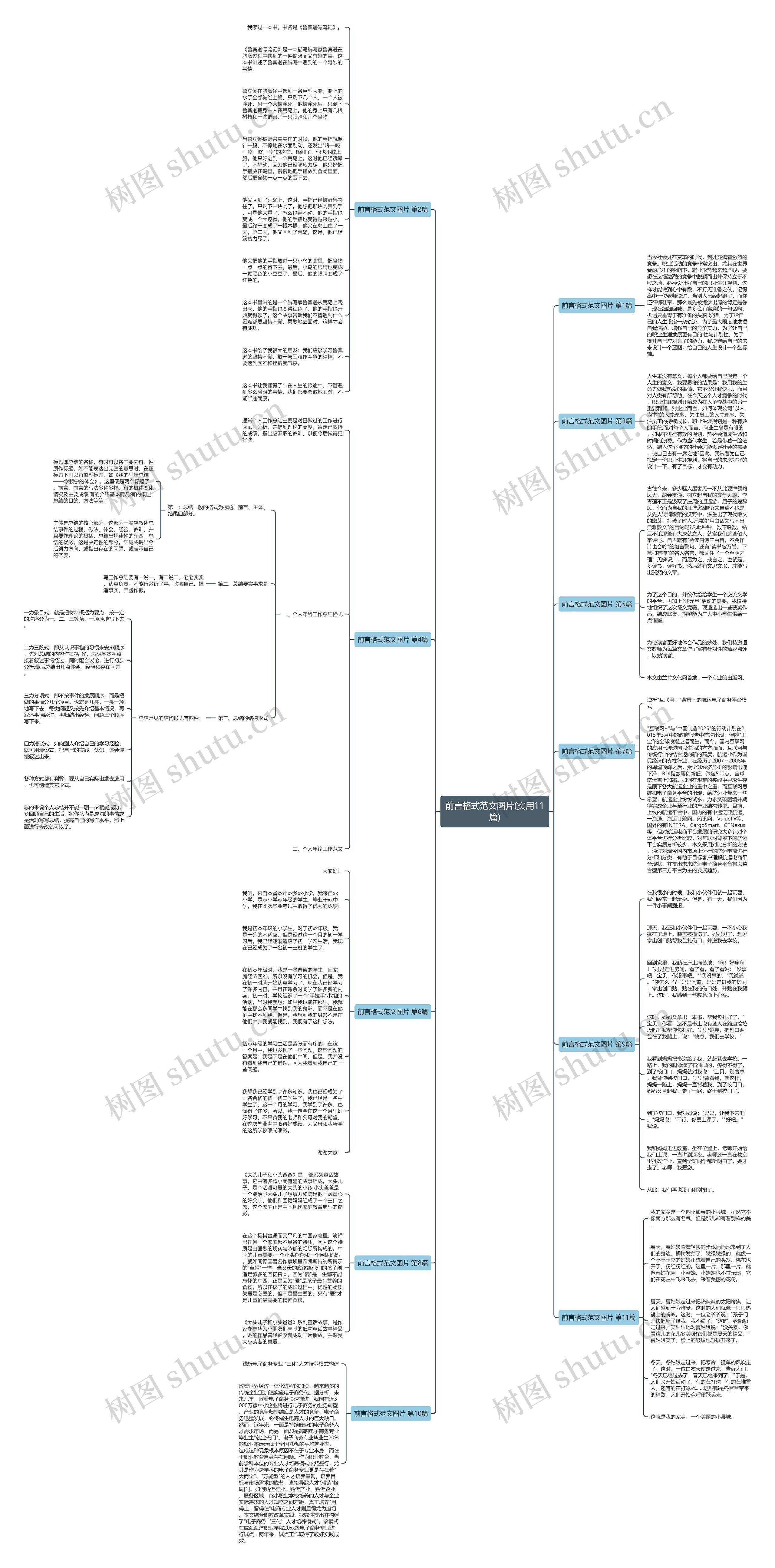 前言格式范文图片(实用11篇)思维导图