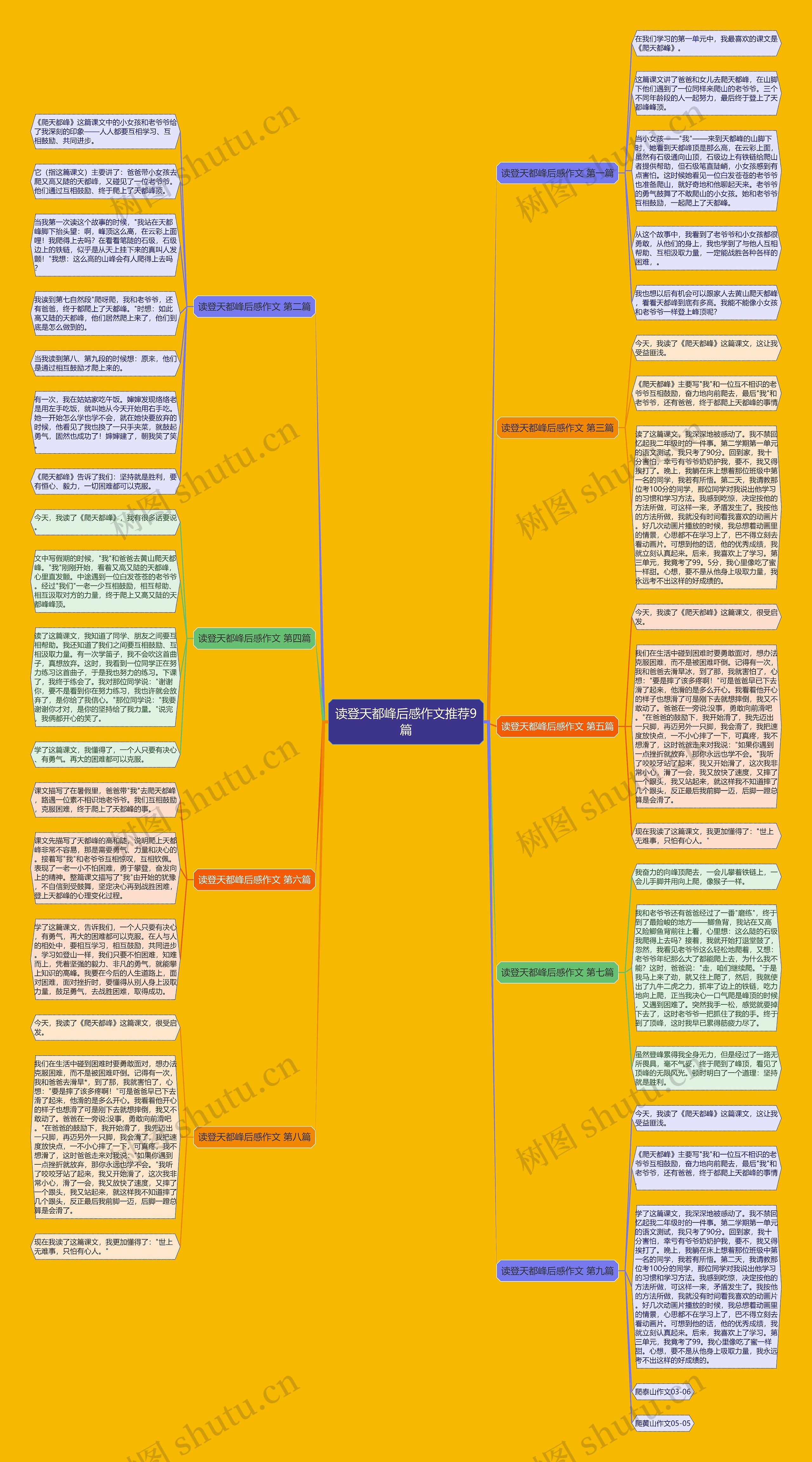 读登天都峰后感作文推荐9篇思维导图