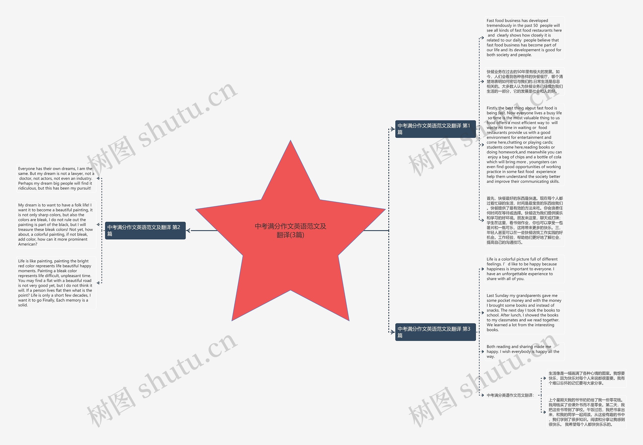 中考满分作文英语范文及翻译(3篇)思维导图